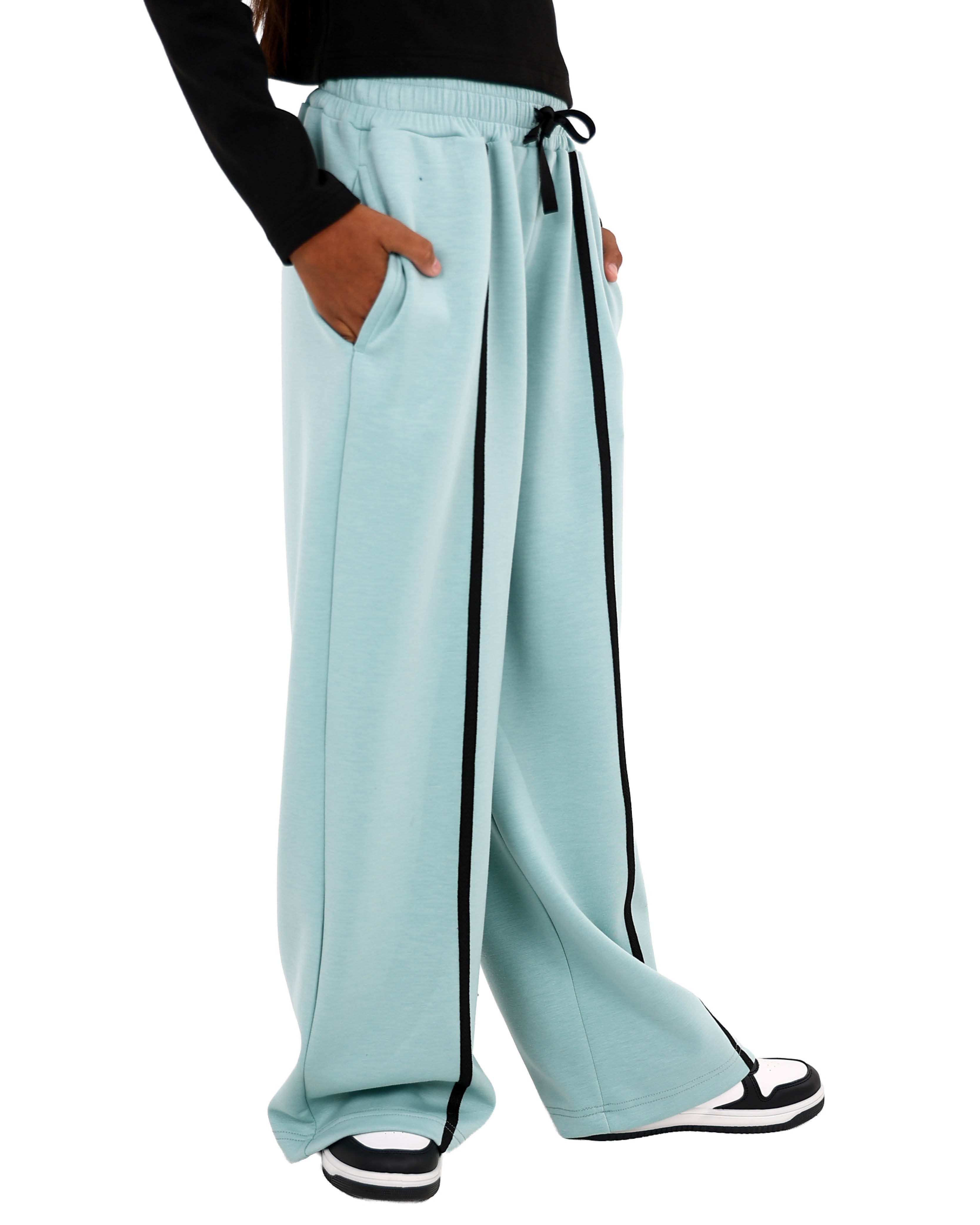 Mint Co-Ord Wide Leg Track Pants