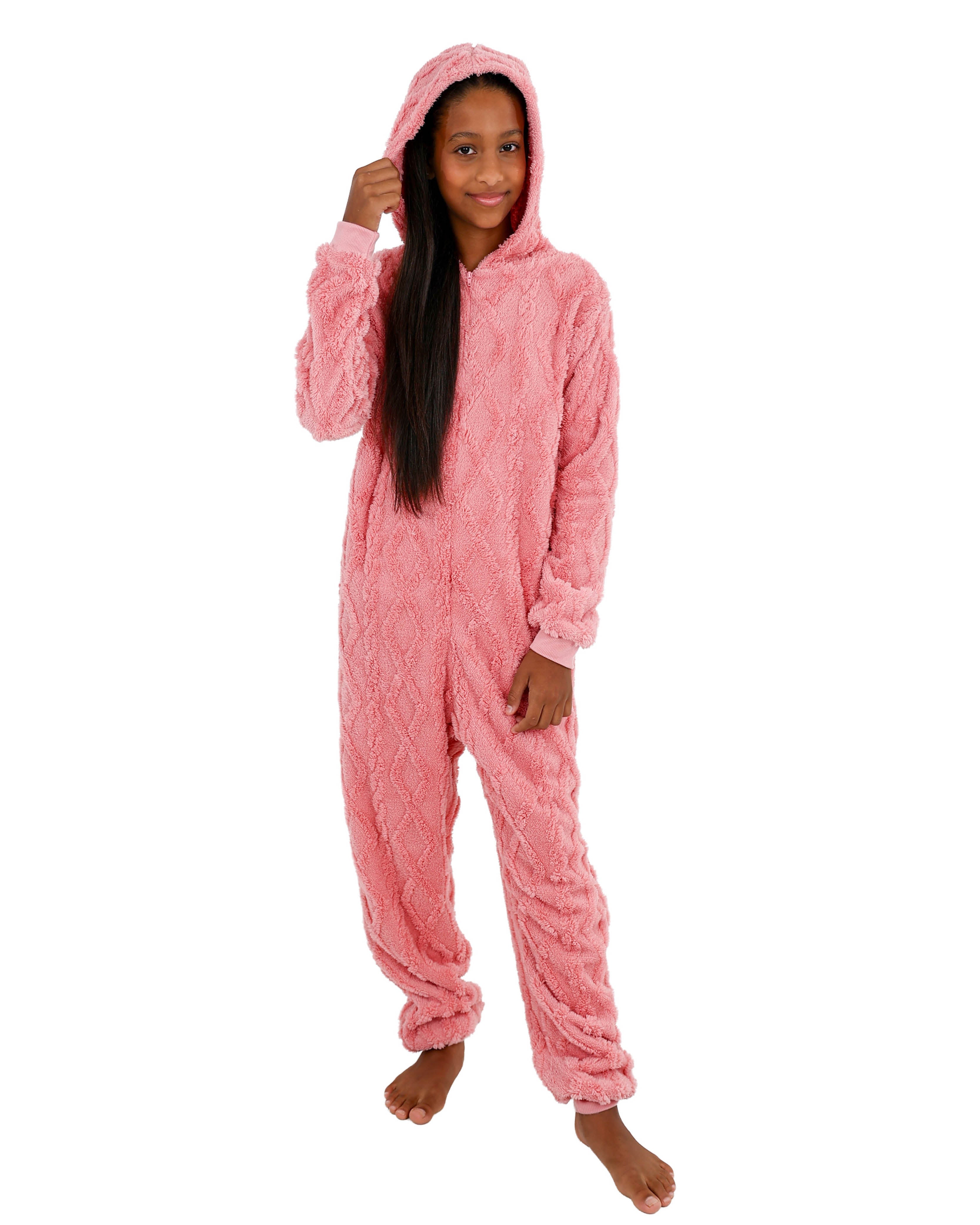 Pink Pattern Hooded Onesie
