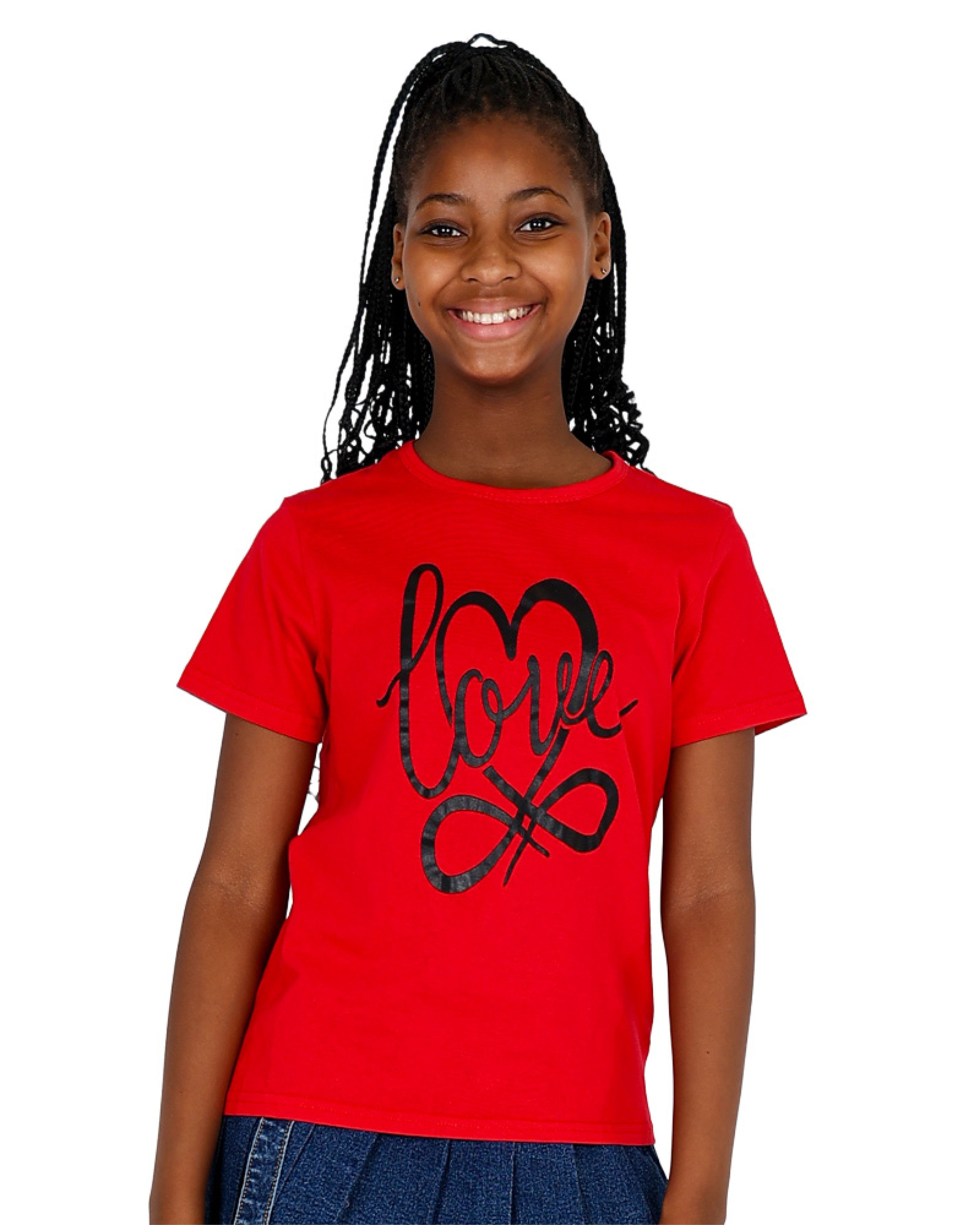Short Sleeve Red Love Heart T-Shirt