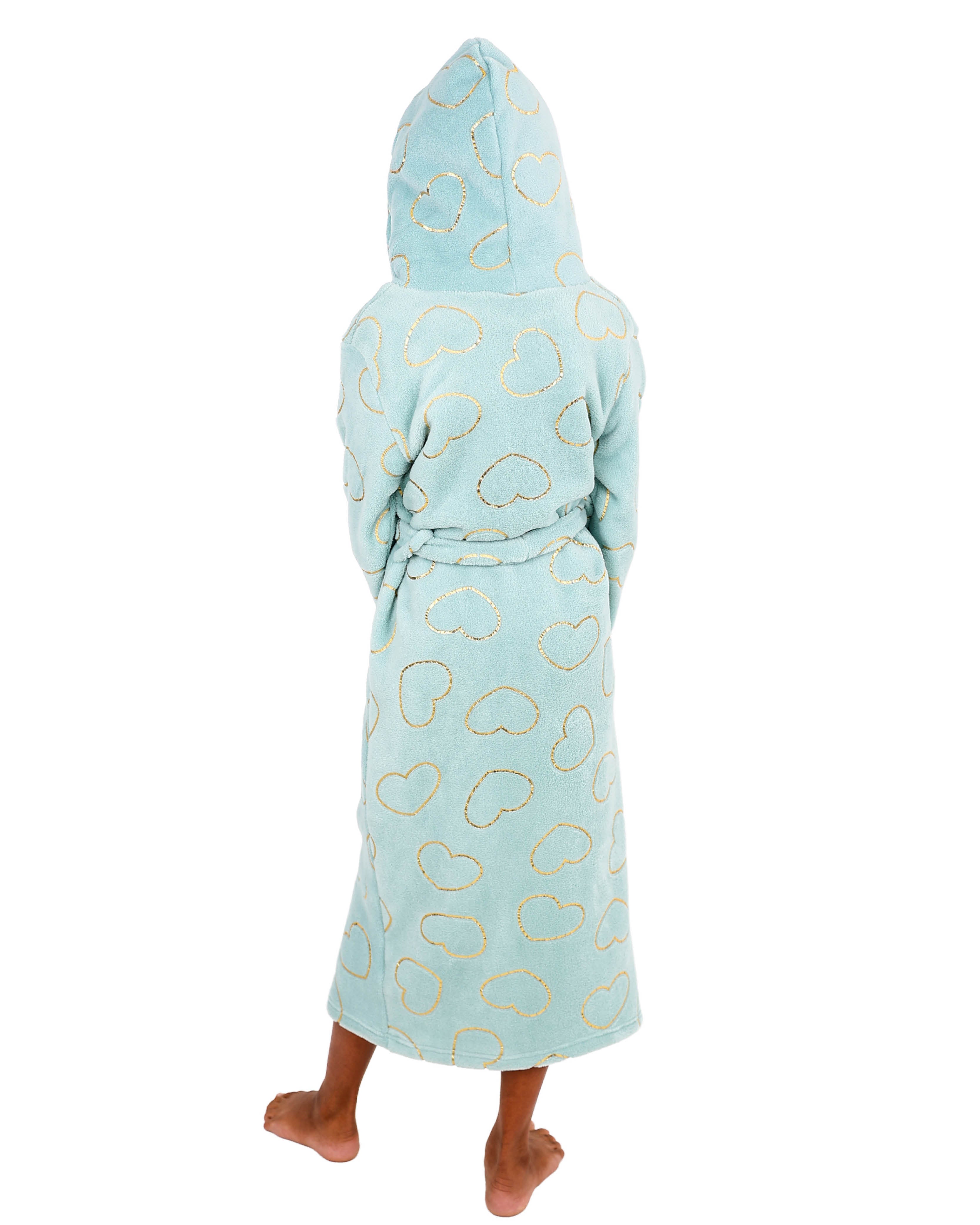 Foil Heart Print Hooded Gown