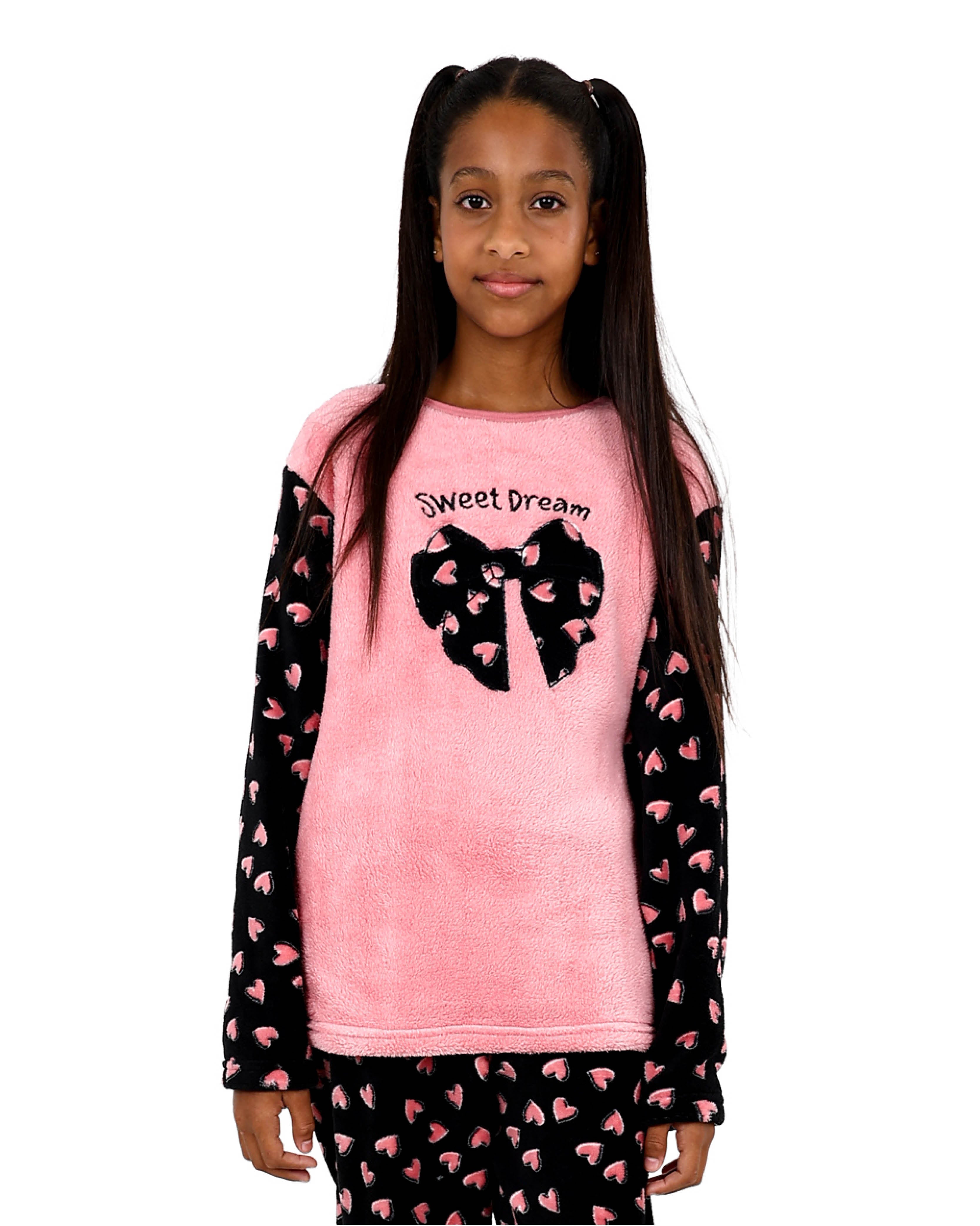 Long Sleeve Bow Print Pyjama Pants Set
