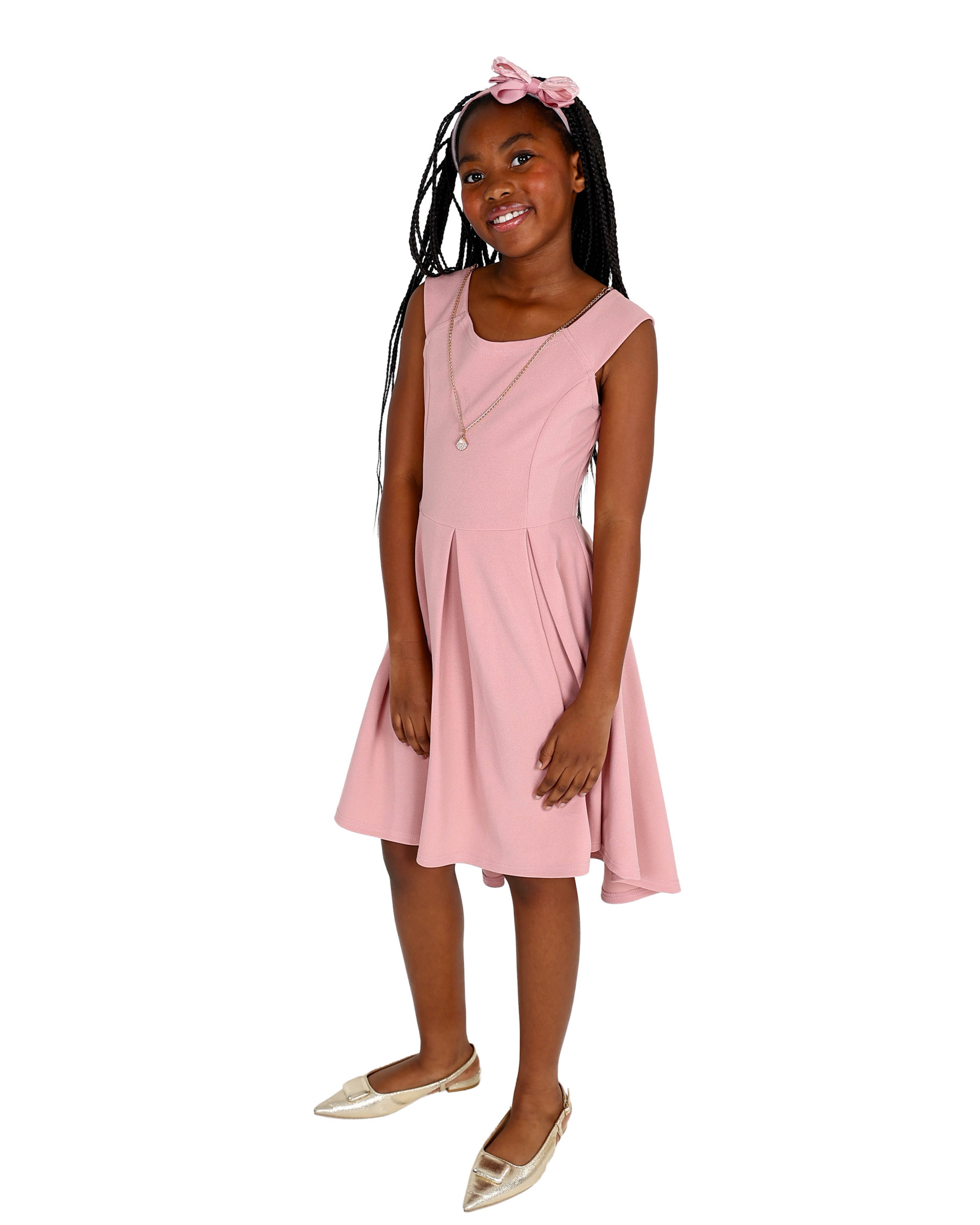 Sleeveless Pleated High-Low Party Dress
