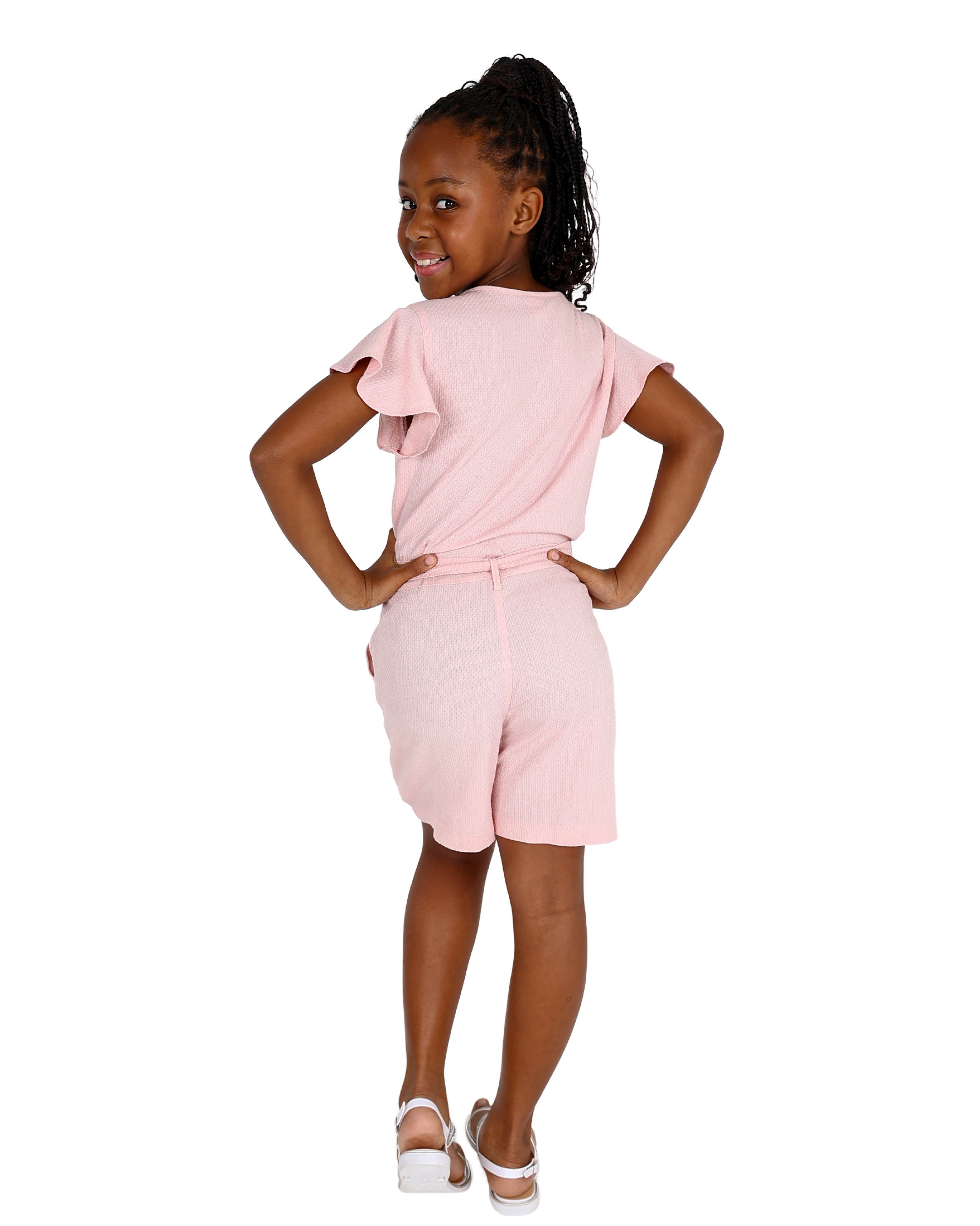 Pink Short Sleeve Shortall