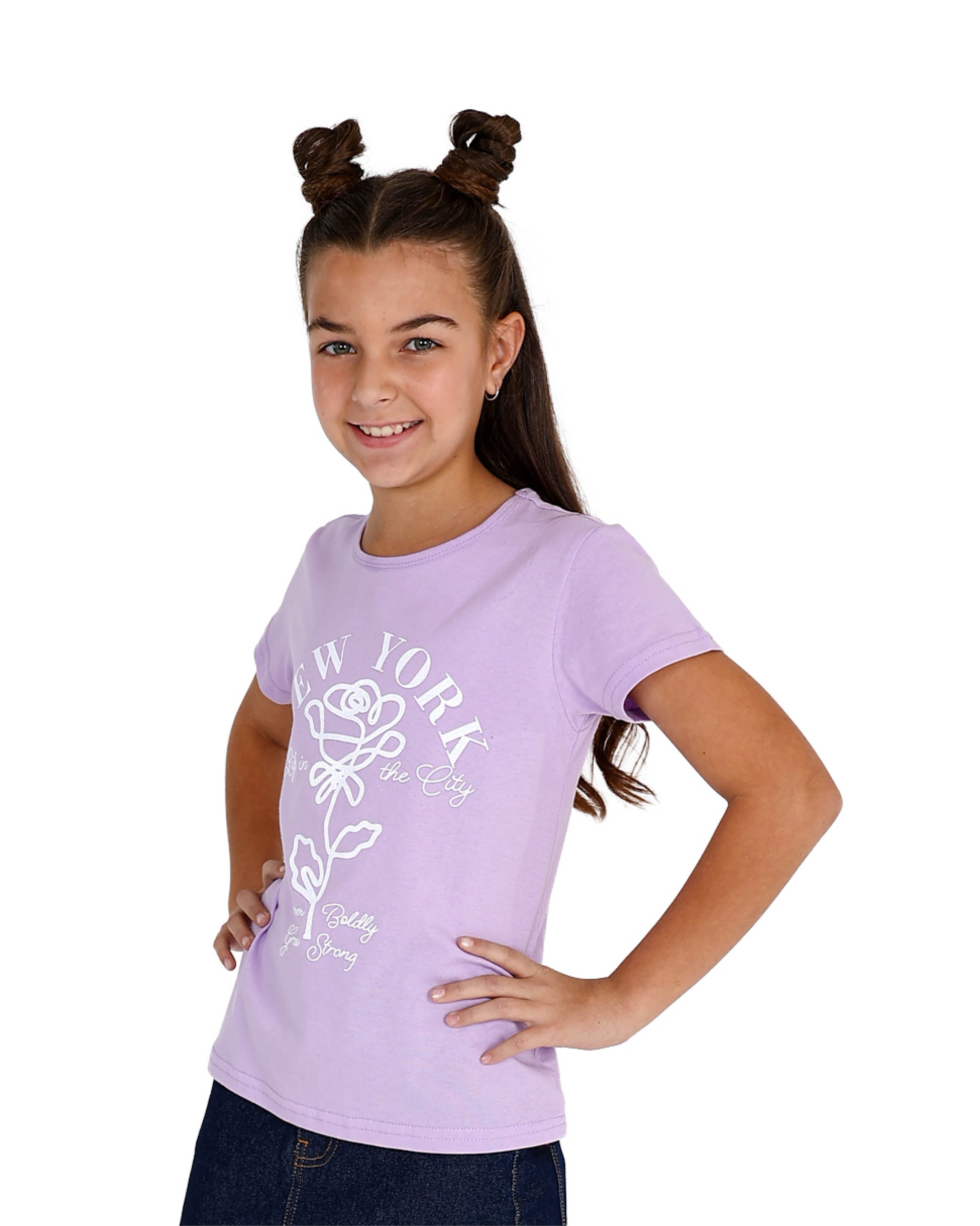 New York Flower Graphic Print T-Shirt