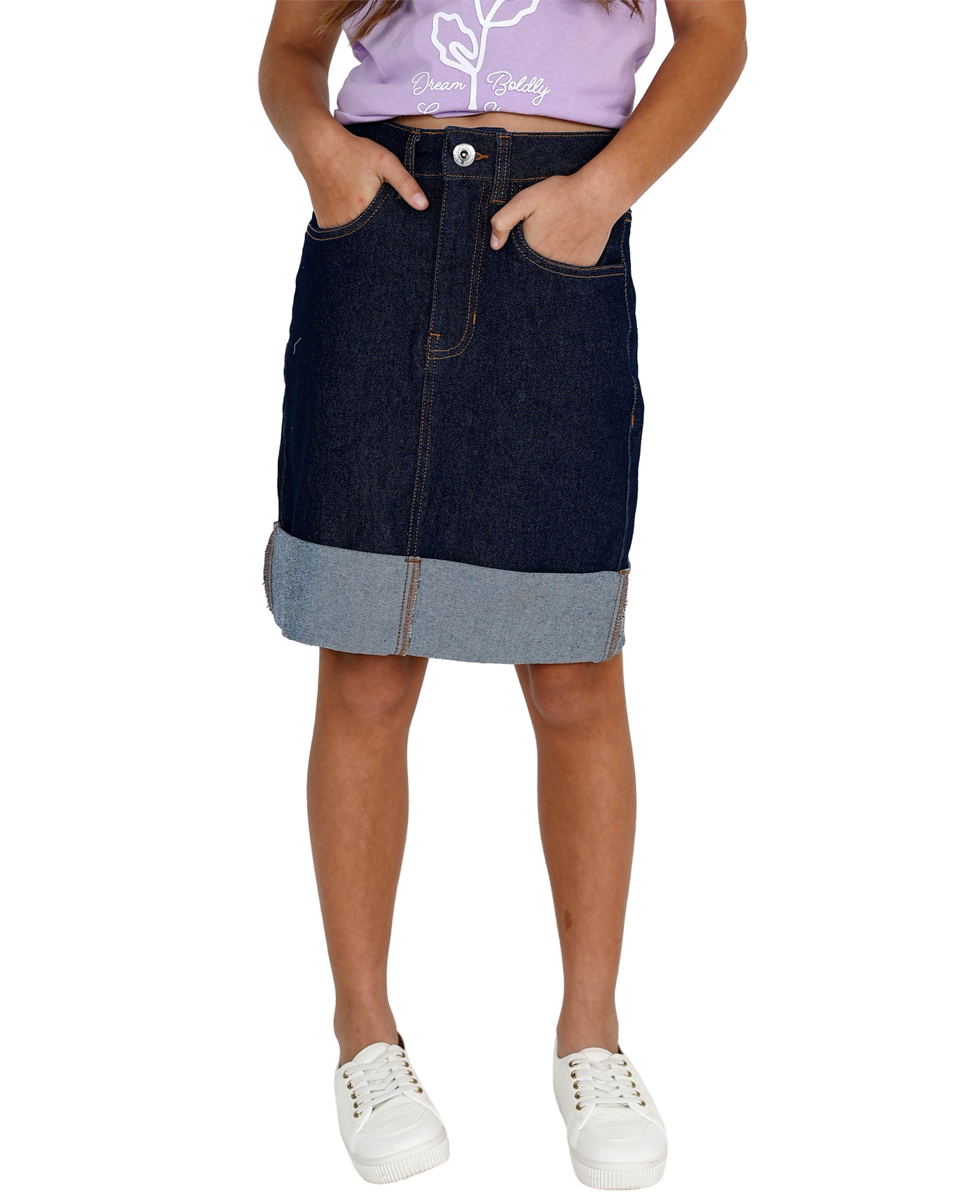 Dark Indigo Denim Skirt