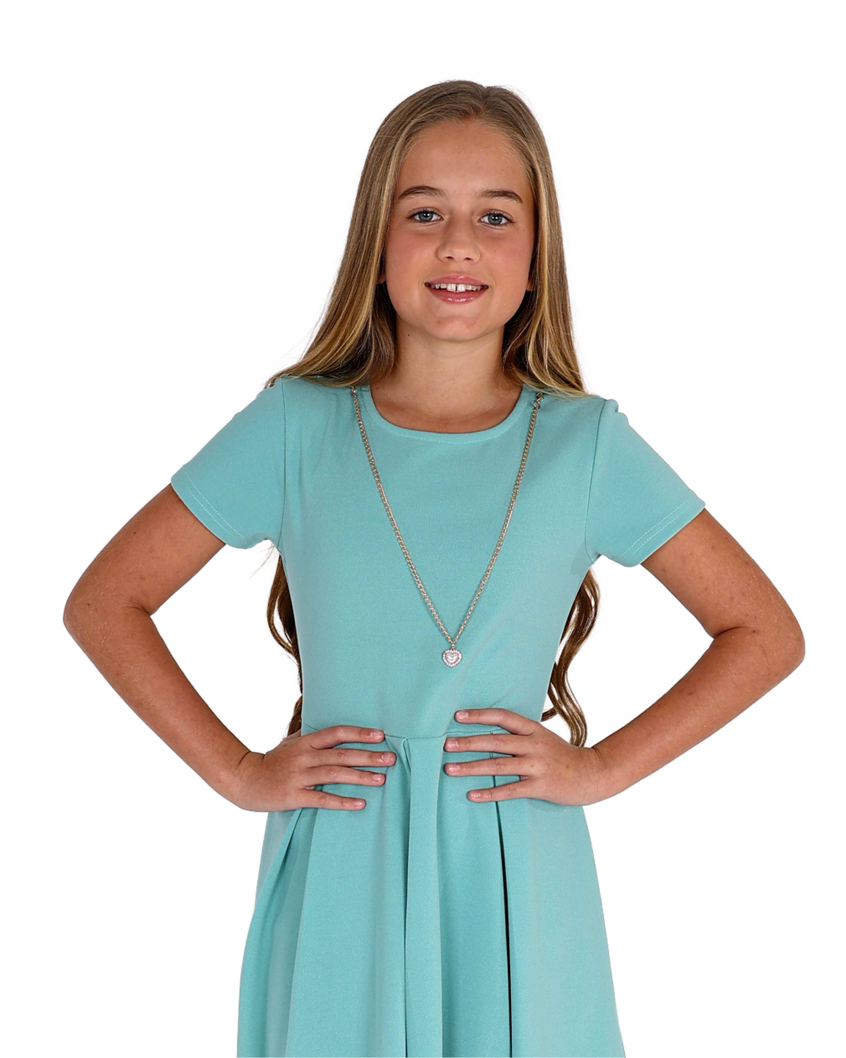 Short Sleeve High-Low Pleated Party Dress