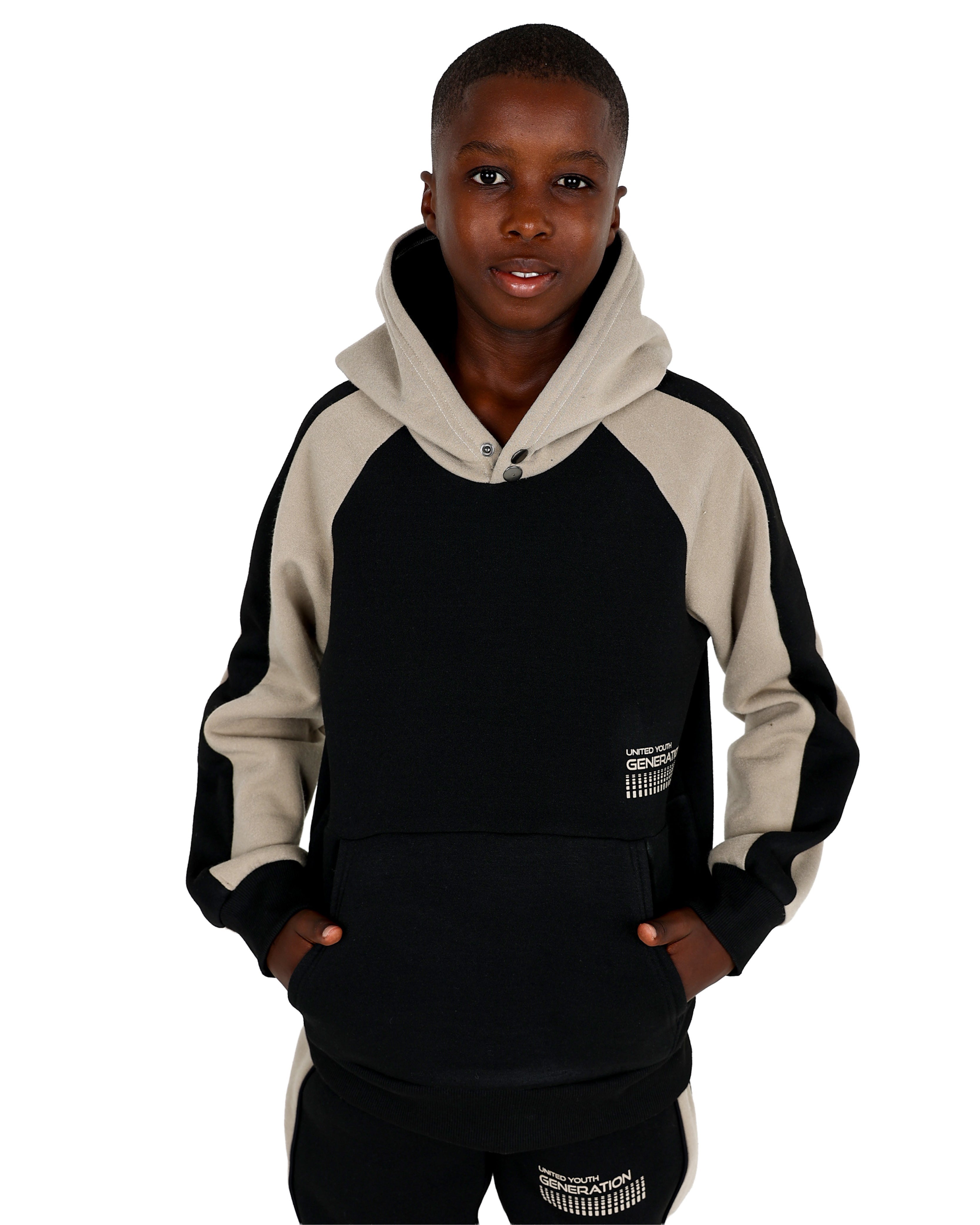 Black & Stone Colour Block Hoodie