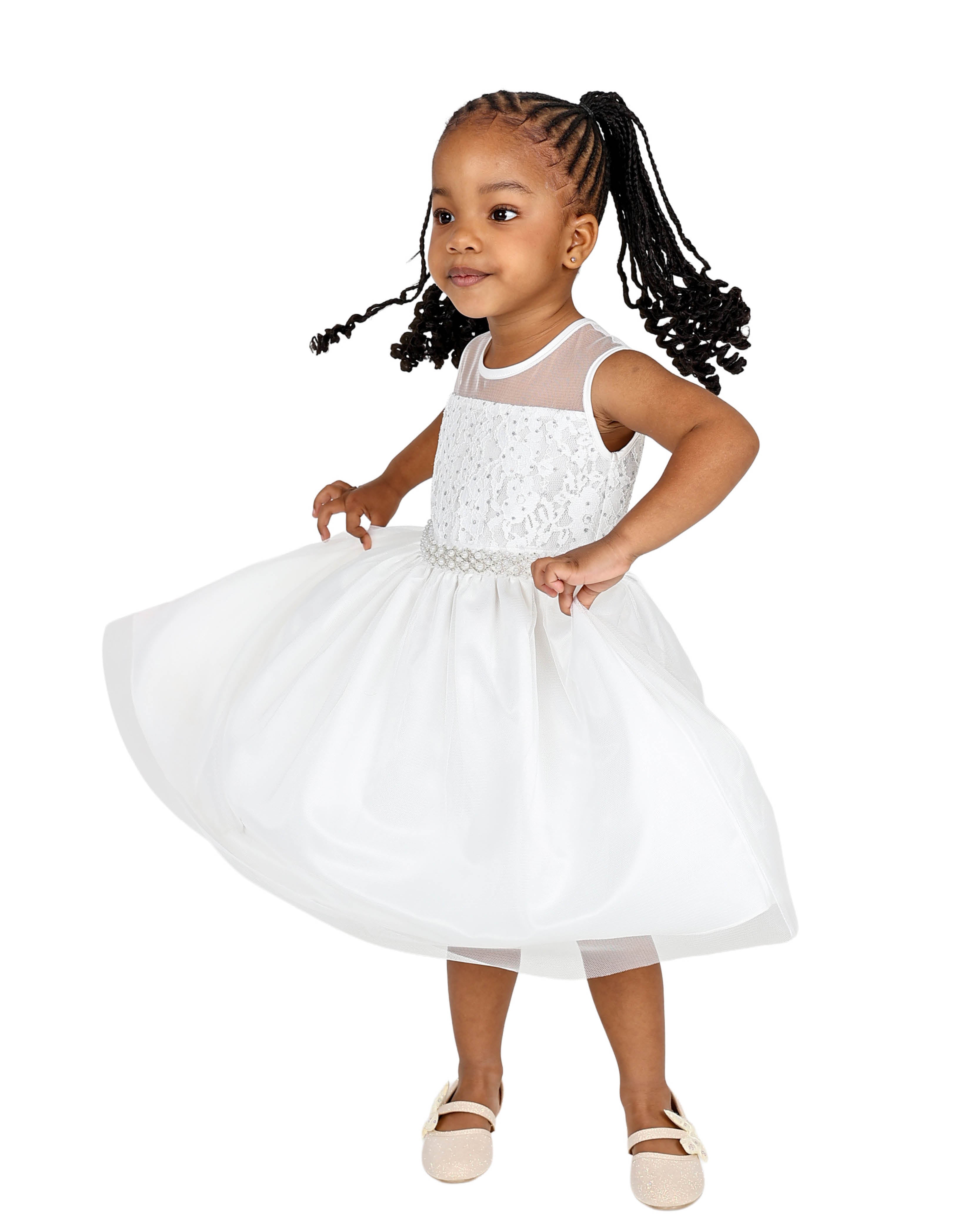 Sleeveless Lace Bodice Party Dress