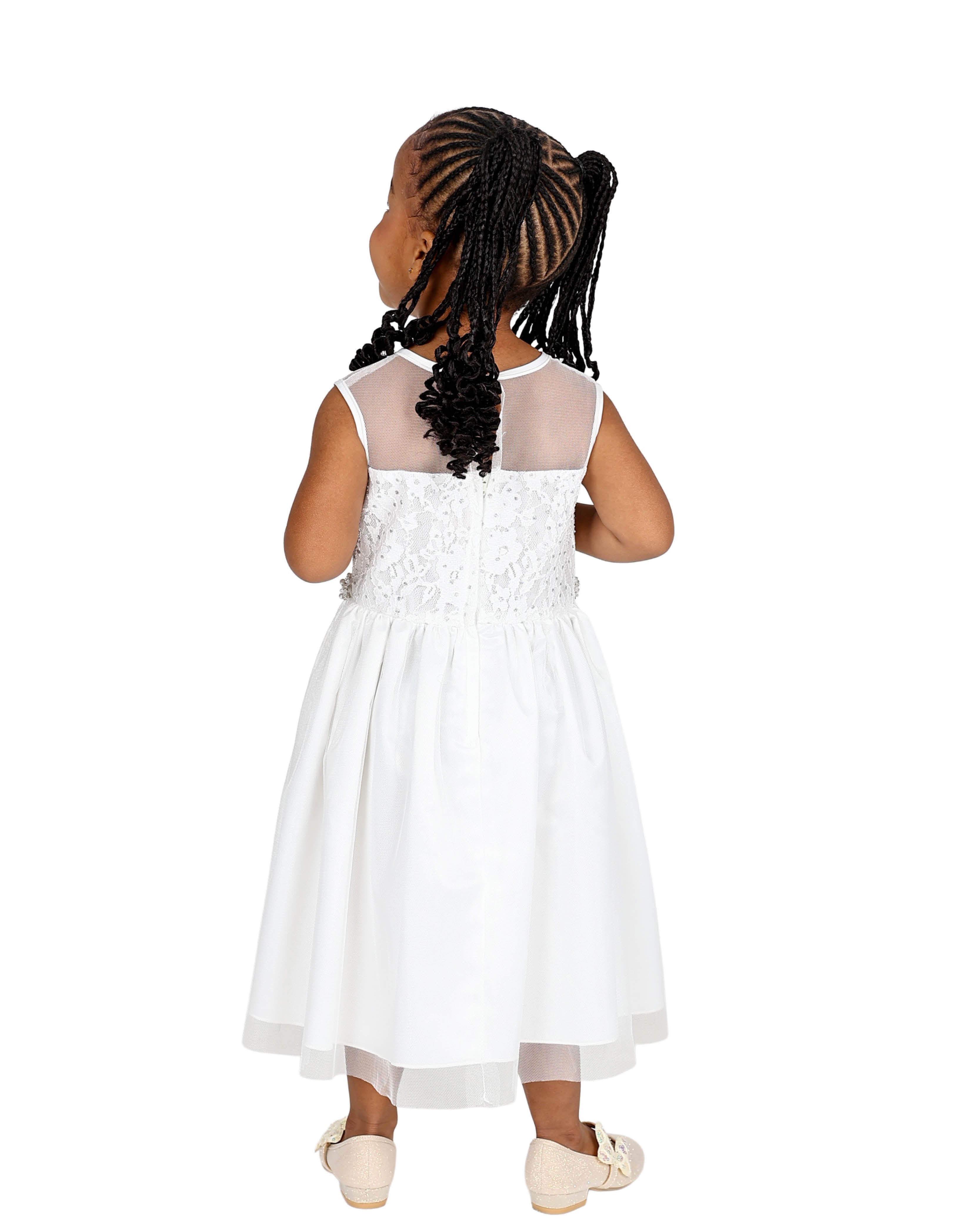 Sleeveless Lace Bodice Party Dress