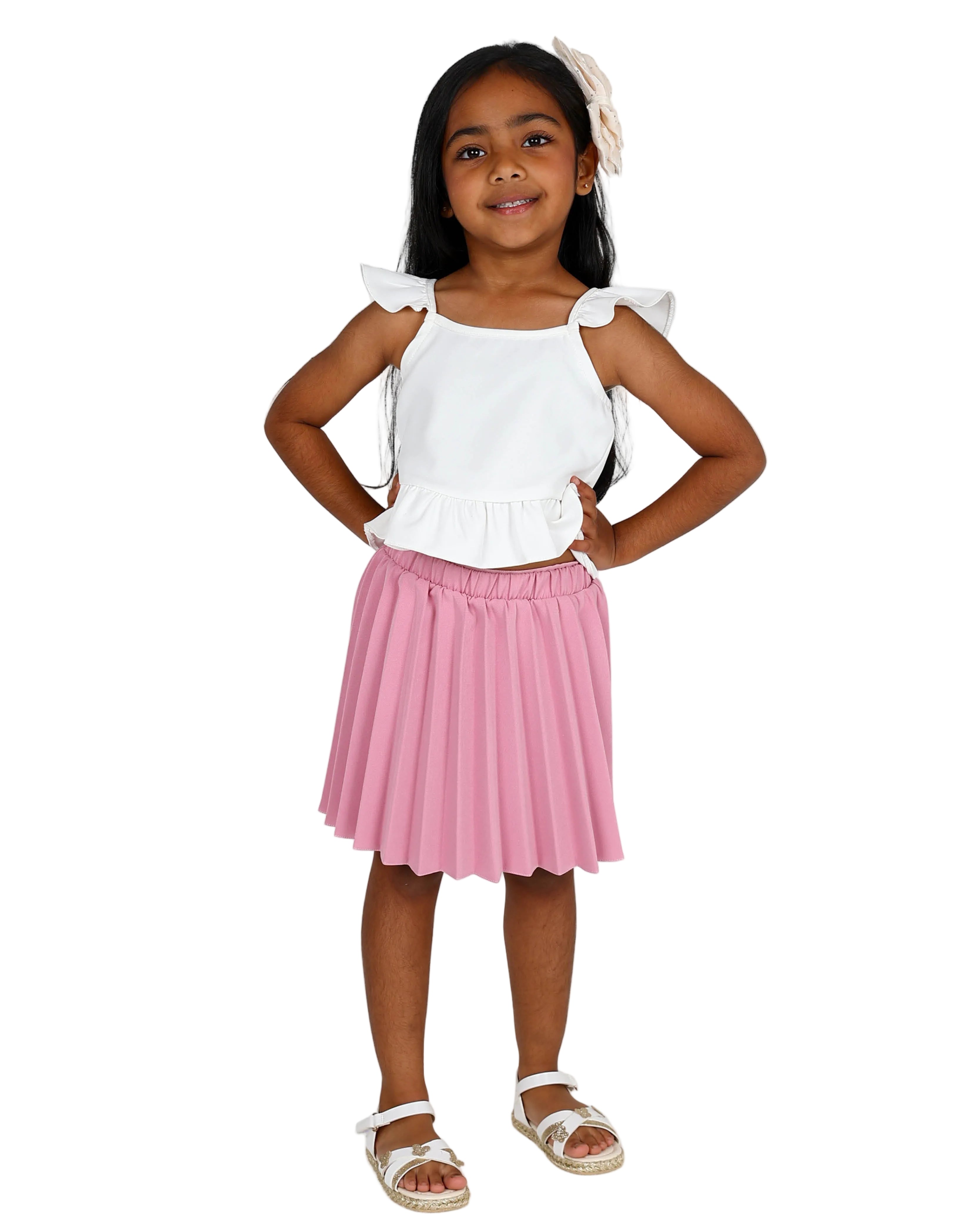 Short Sleeve White Peplum Crop Top