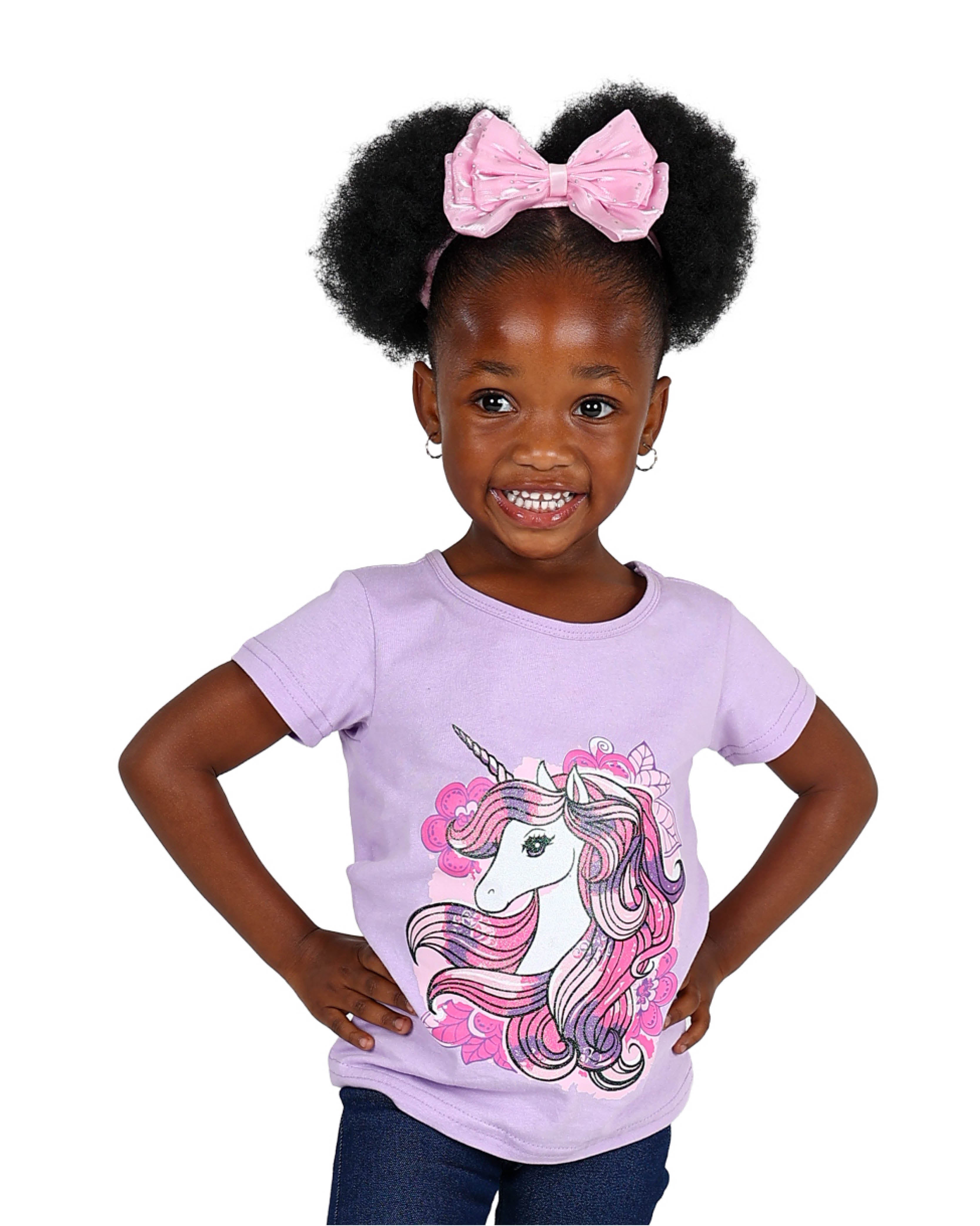 Short Sleeve Unicorn Graphic Print T-Shirt