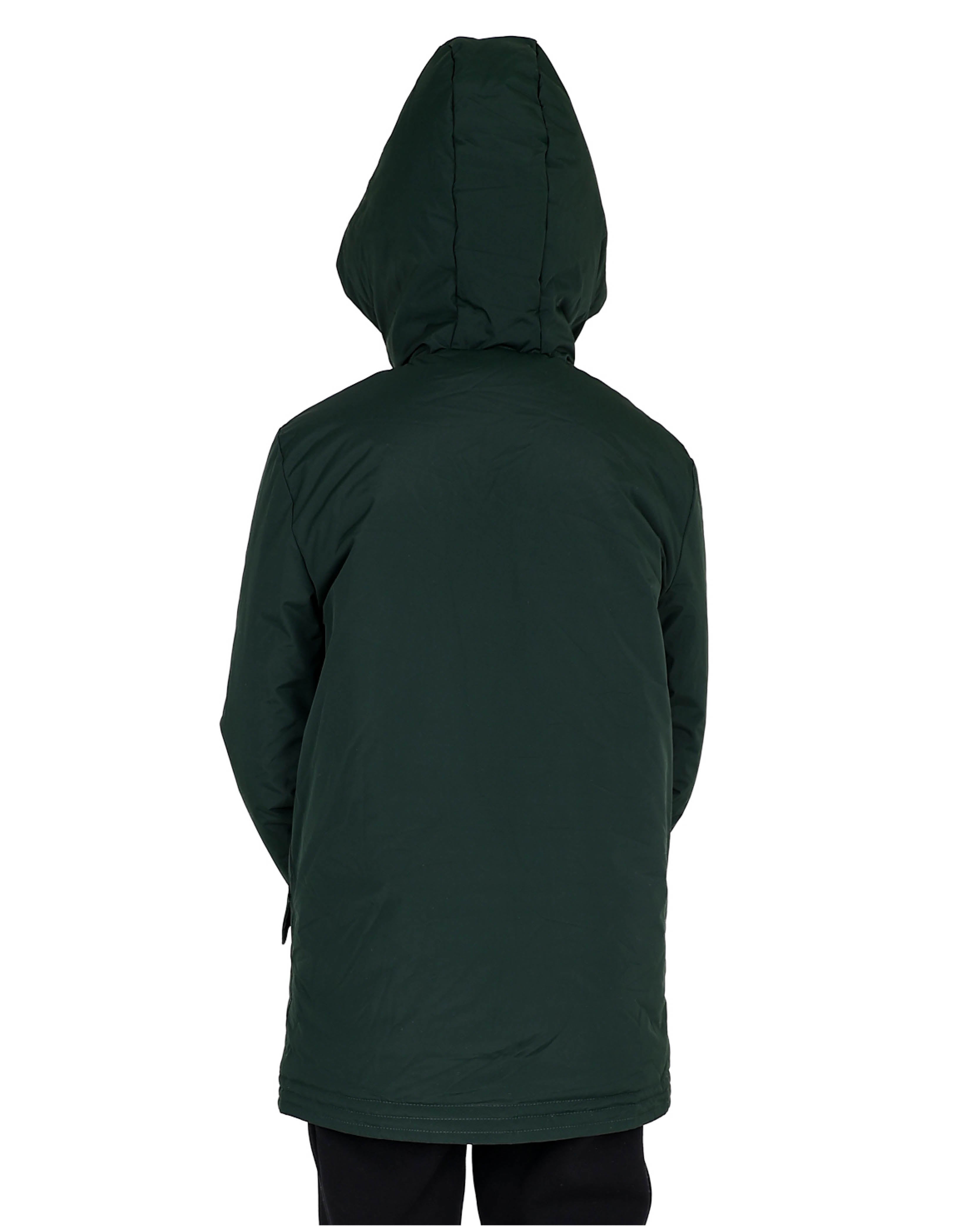 Dark Green Hooded Parka Jacket