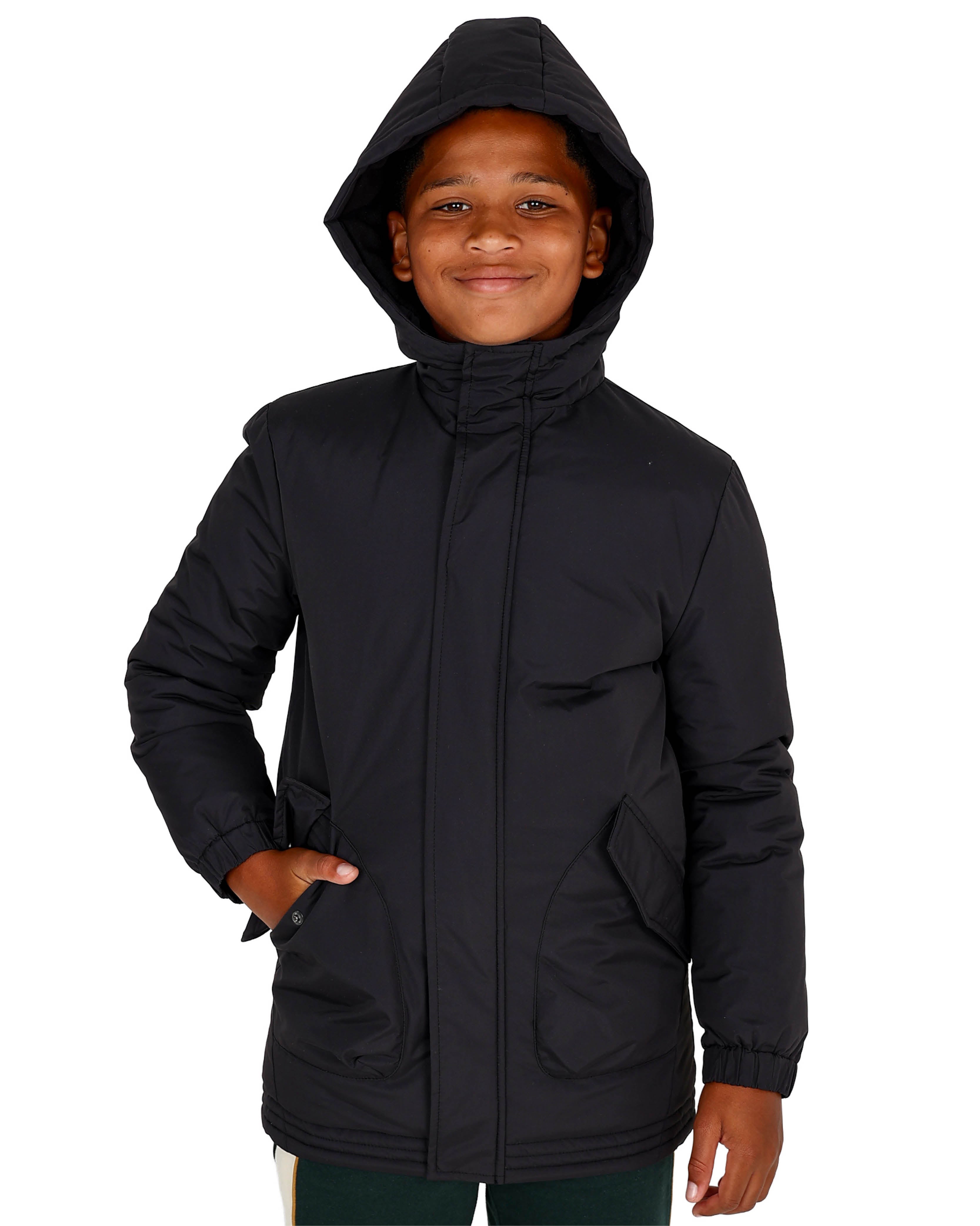 Black Hooded Parka Jacket