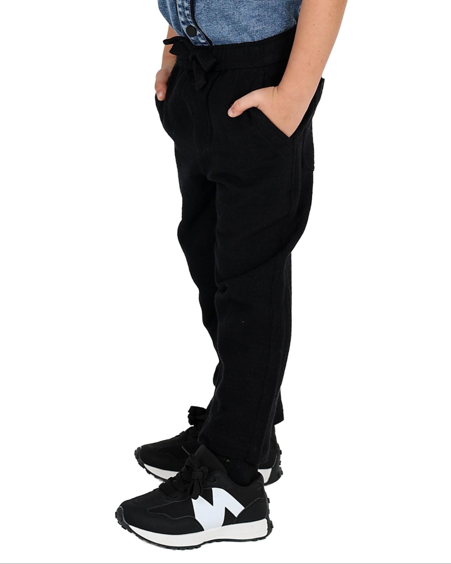 Black Baggy Jacquard Pants