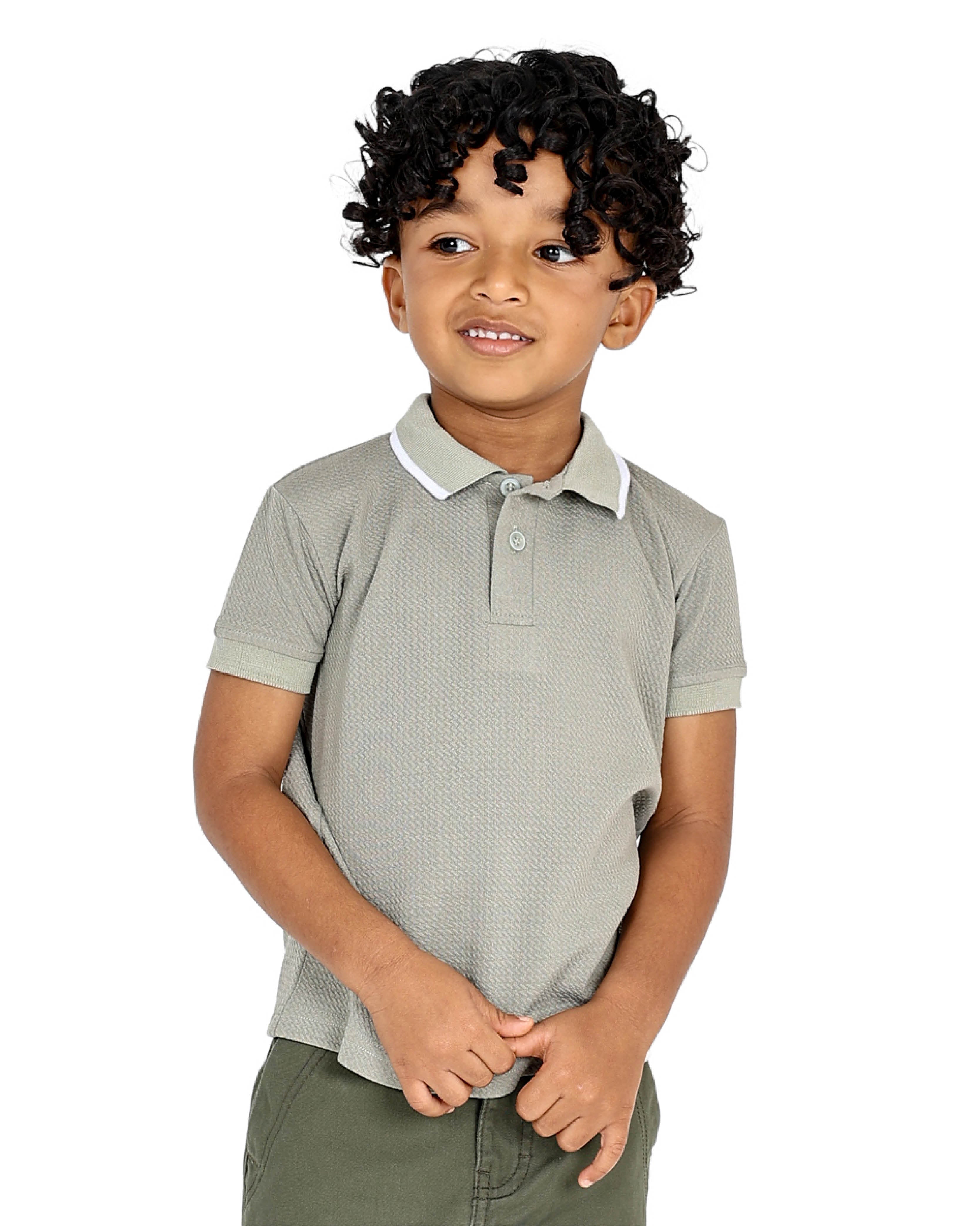 Short Sleeve Sage Bubble Textured Golfer