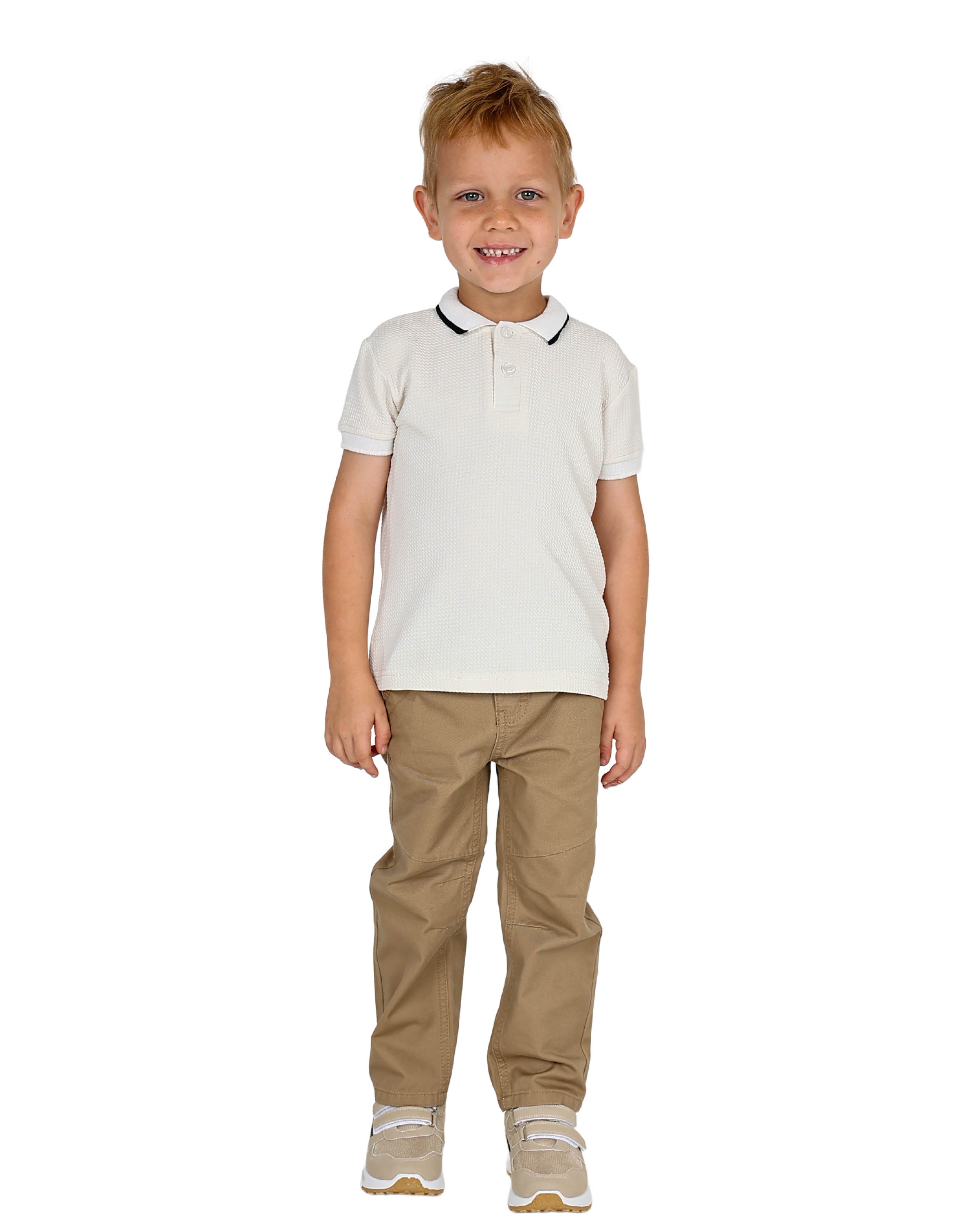 Short Sleeve Cream Bubble Textured Golfer