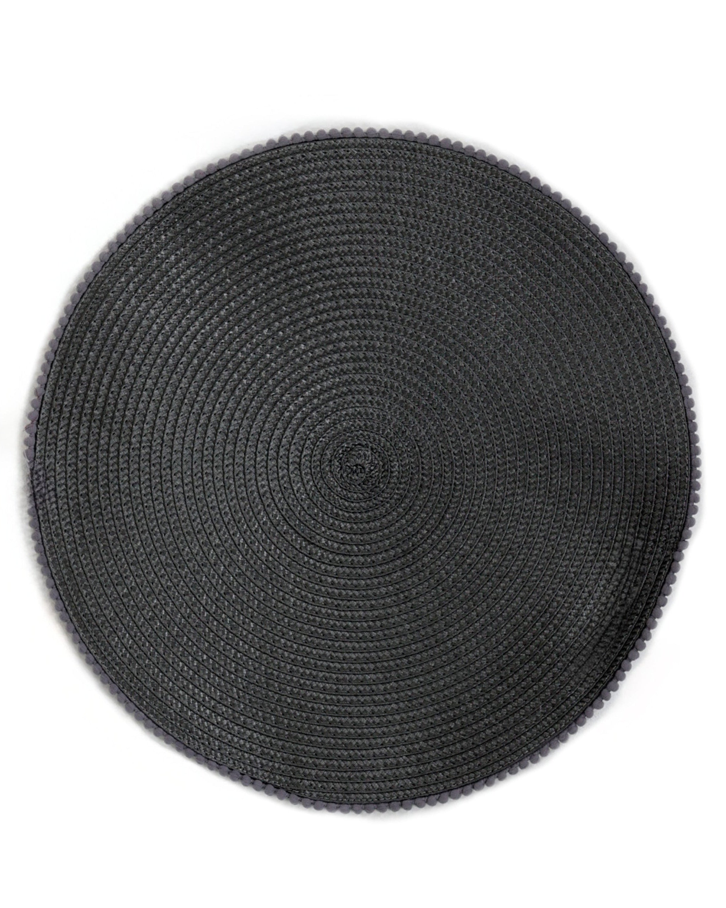 Grey Spiral Bobble Trim Placemat