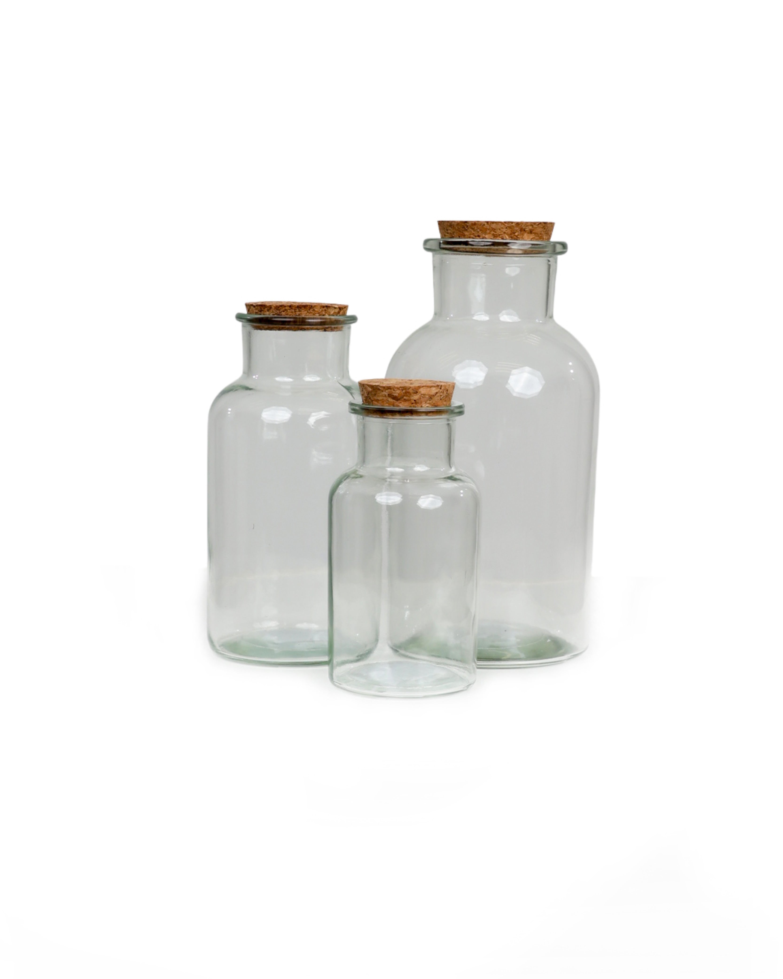 Corked With Glass Bottle or Vase 13cm