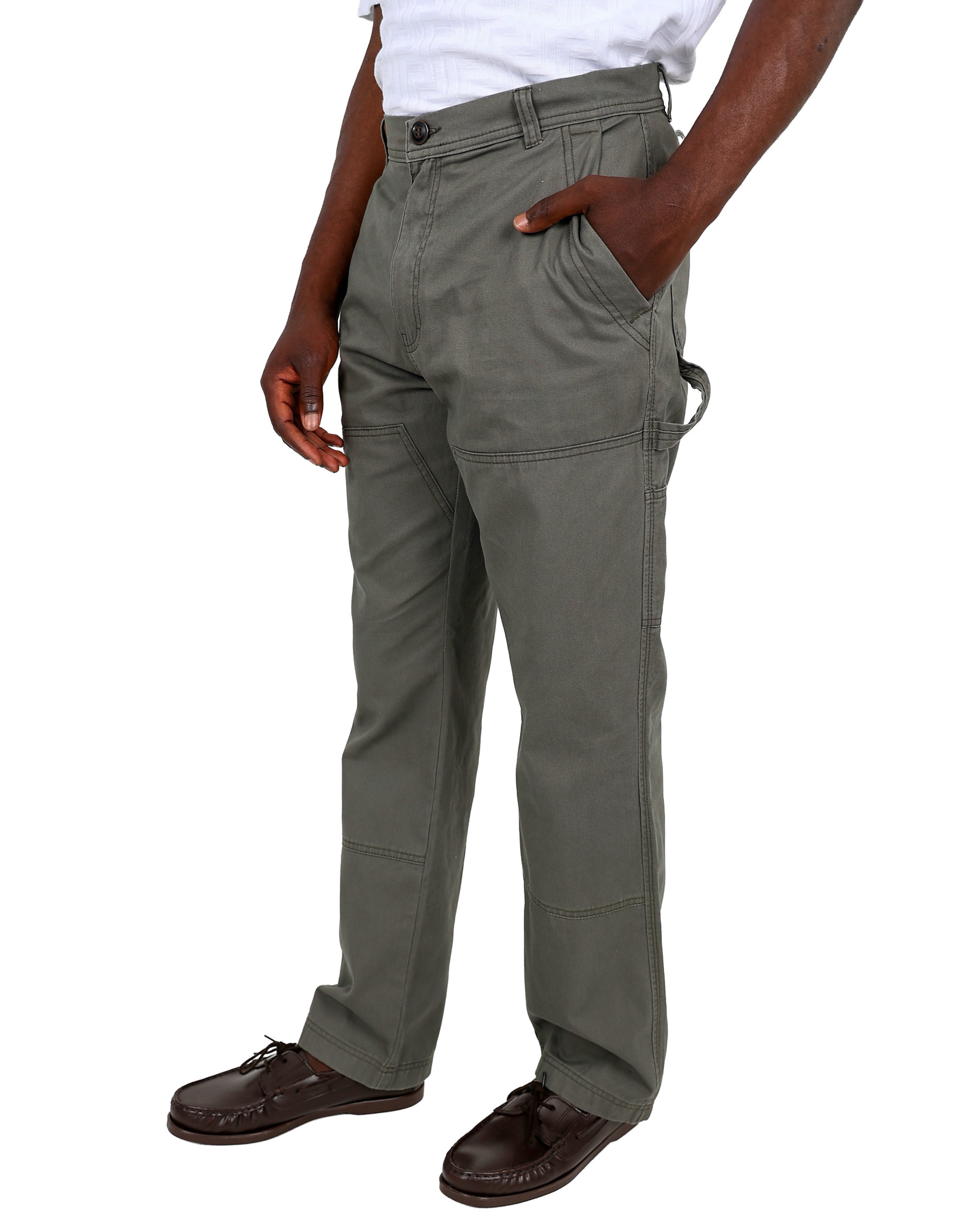 Straight Leg Olive Classic Cotton Carpenter Pant