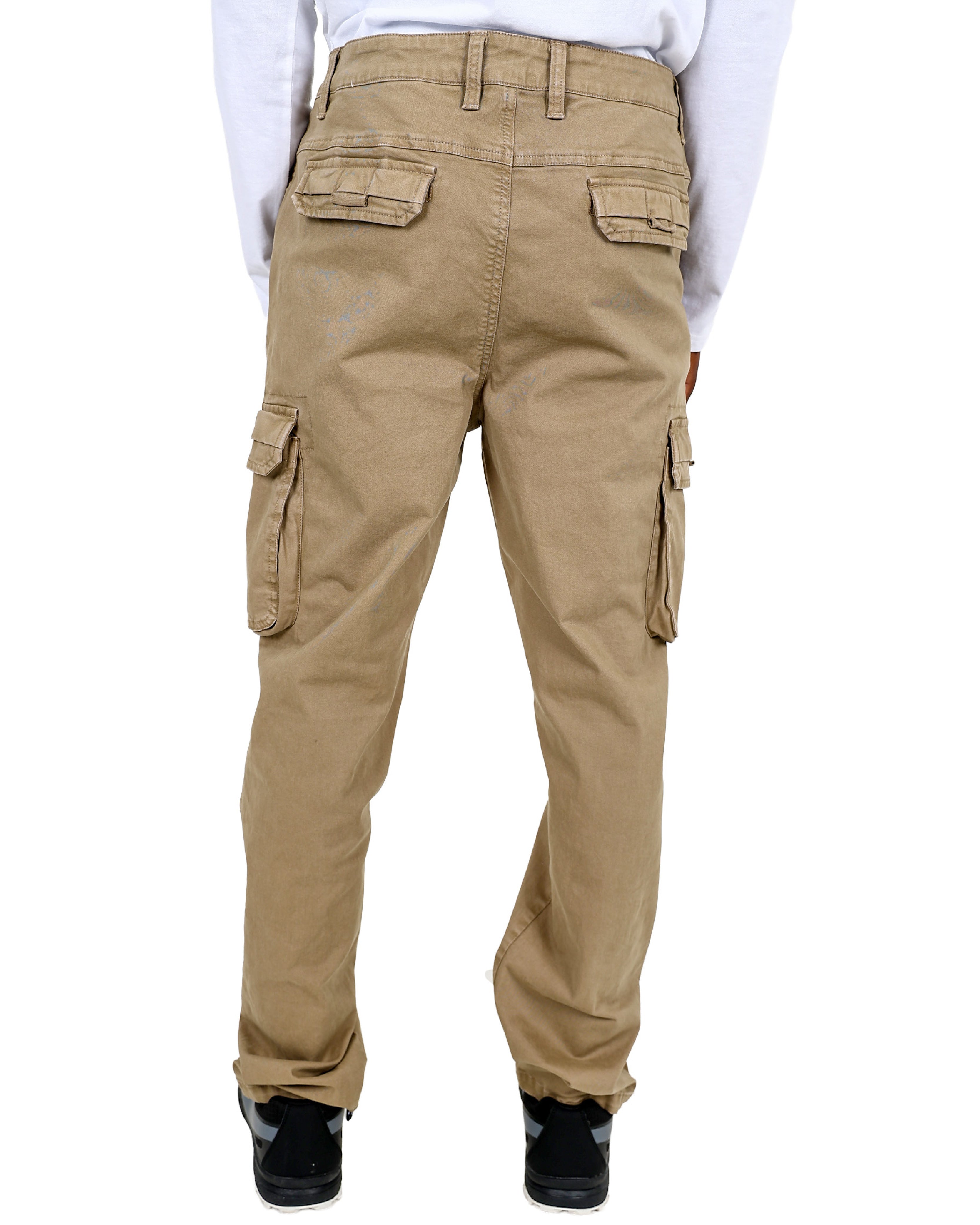 Regular Fit Khaki Cargo Cotton Pant