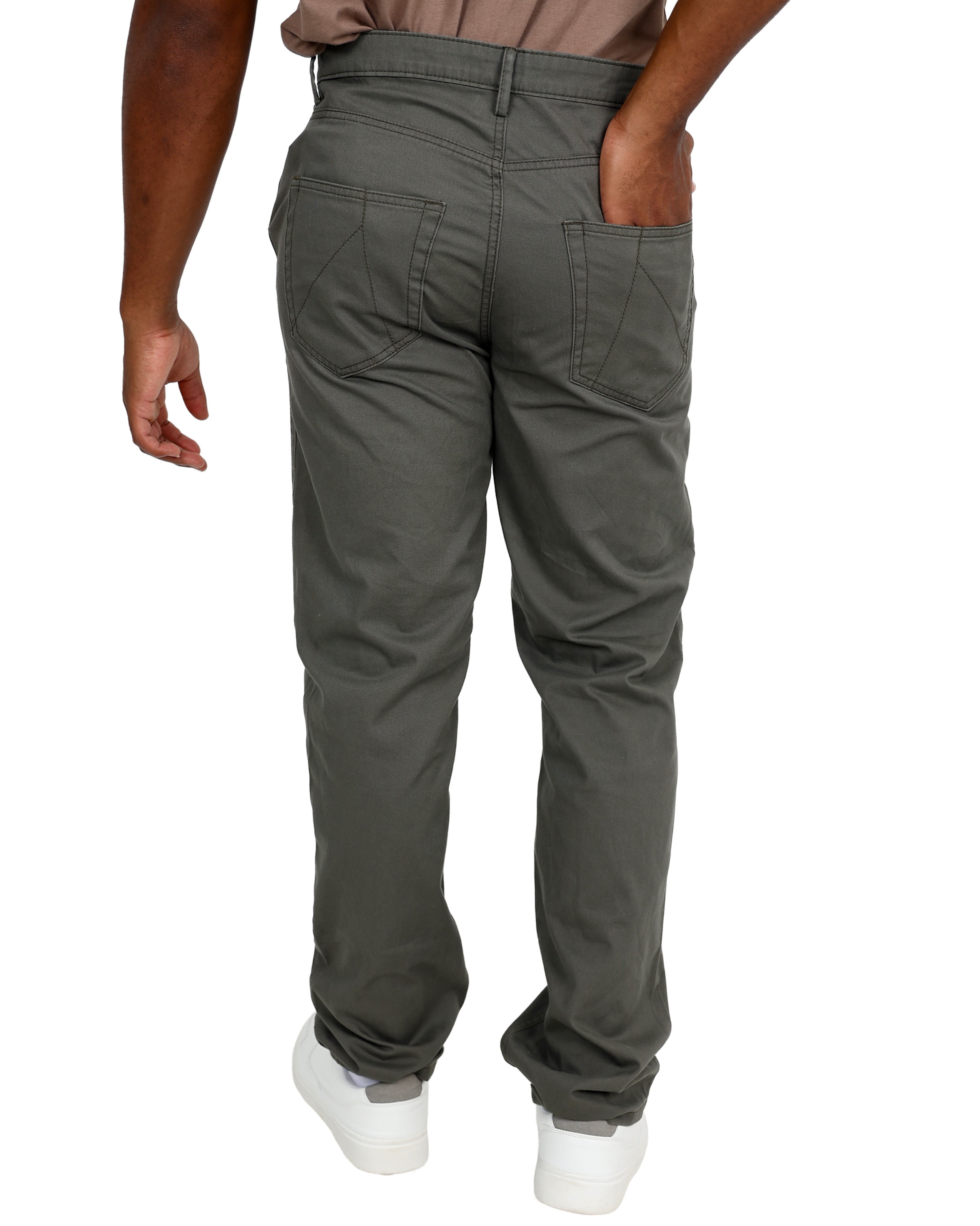 Straight Leg Olive Casual Cotton Pant
