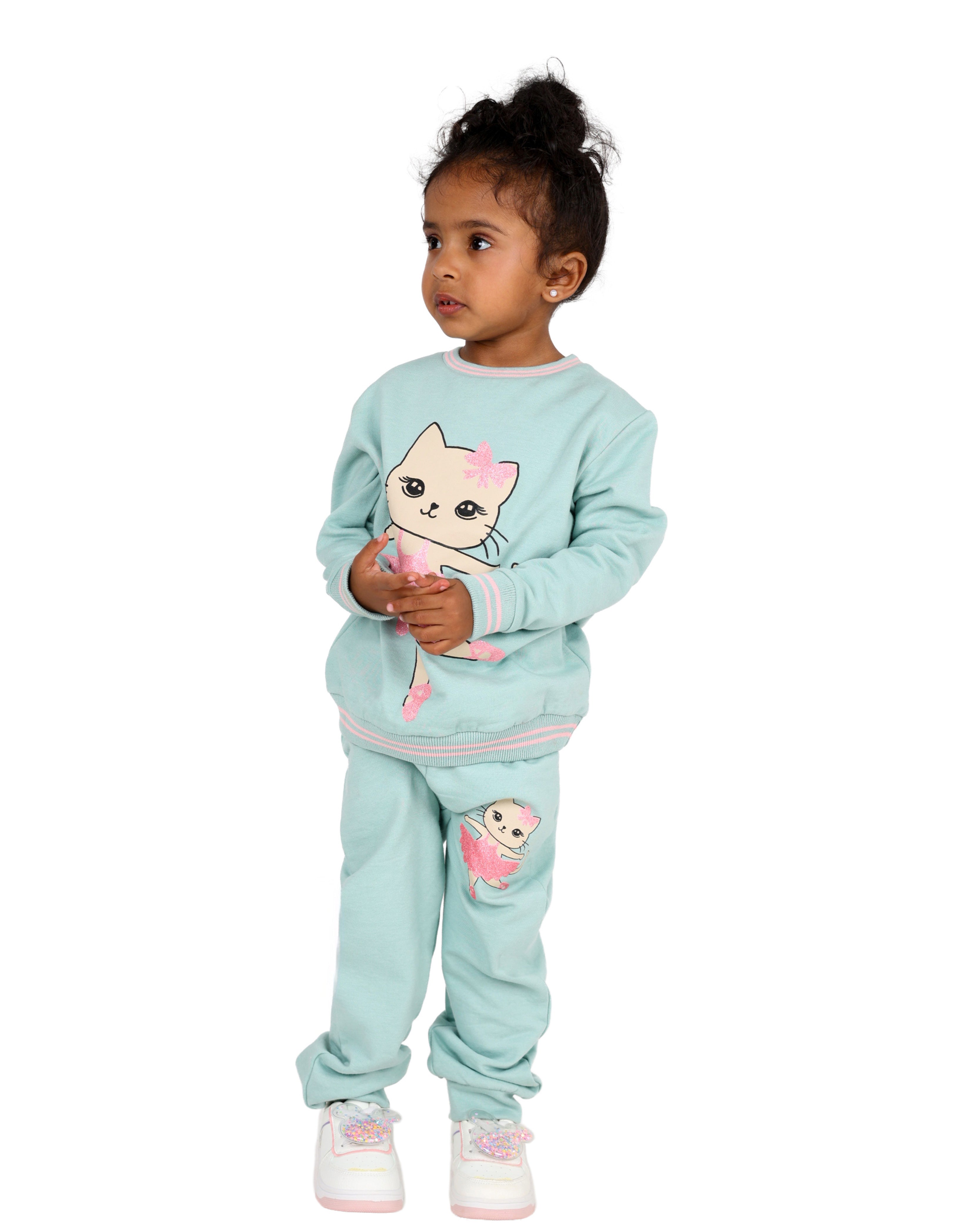 2 Pack Ballerina Cat Graphic Print Active Pants