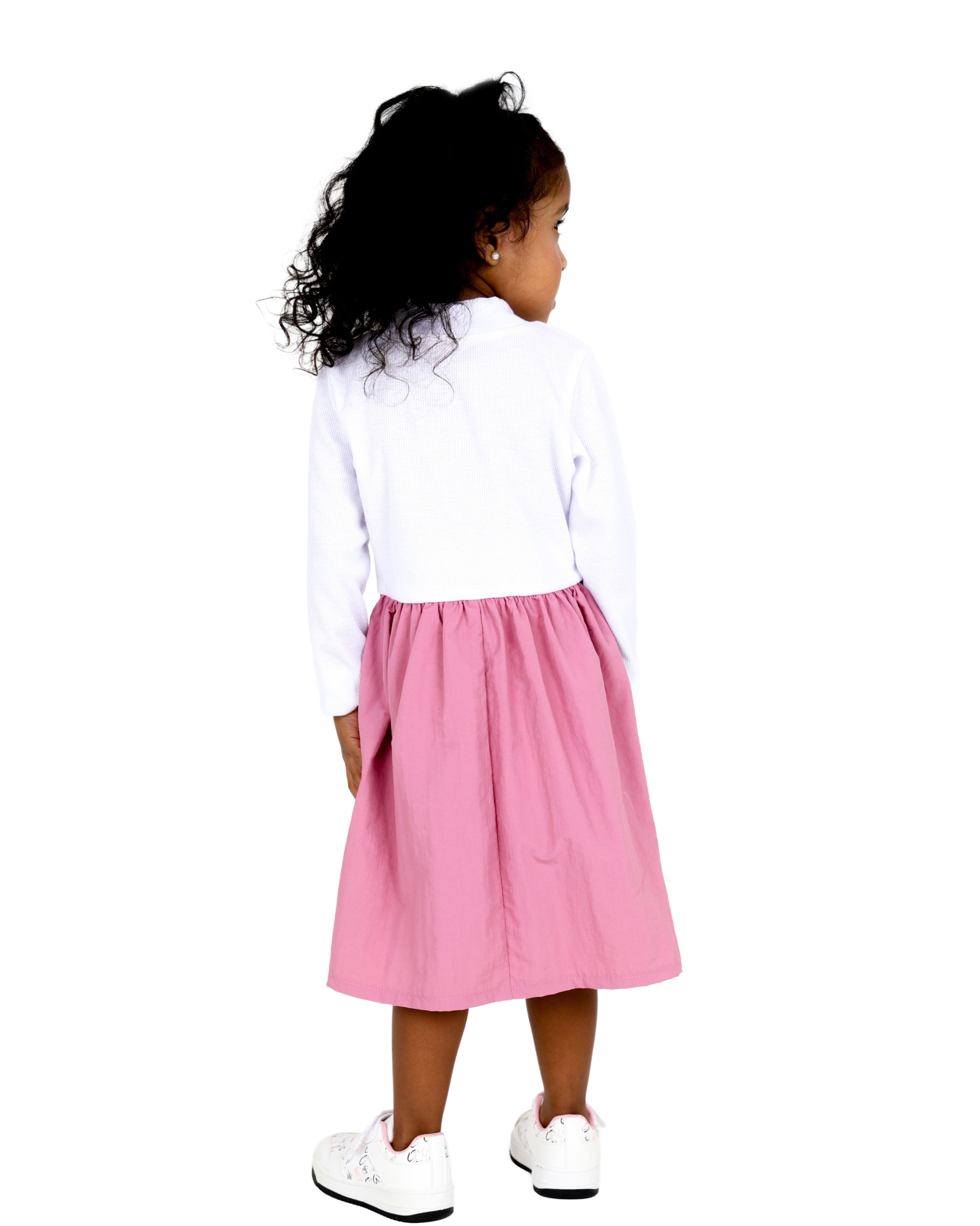 Long Sleeve Ribbed Parachute Dress