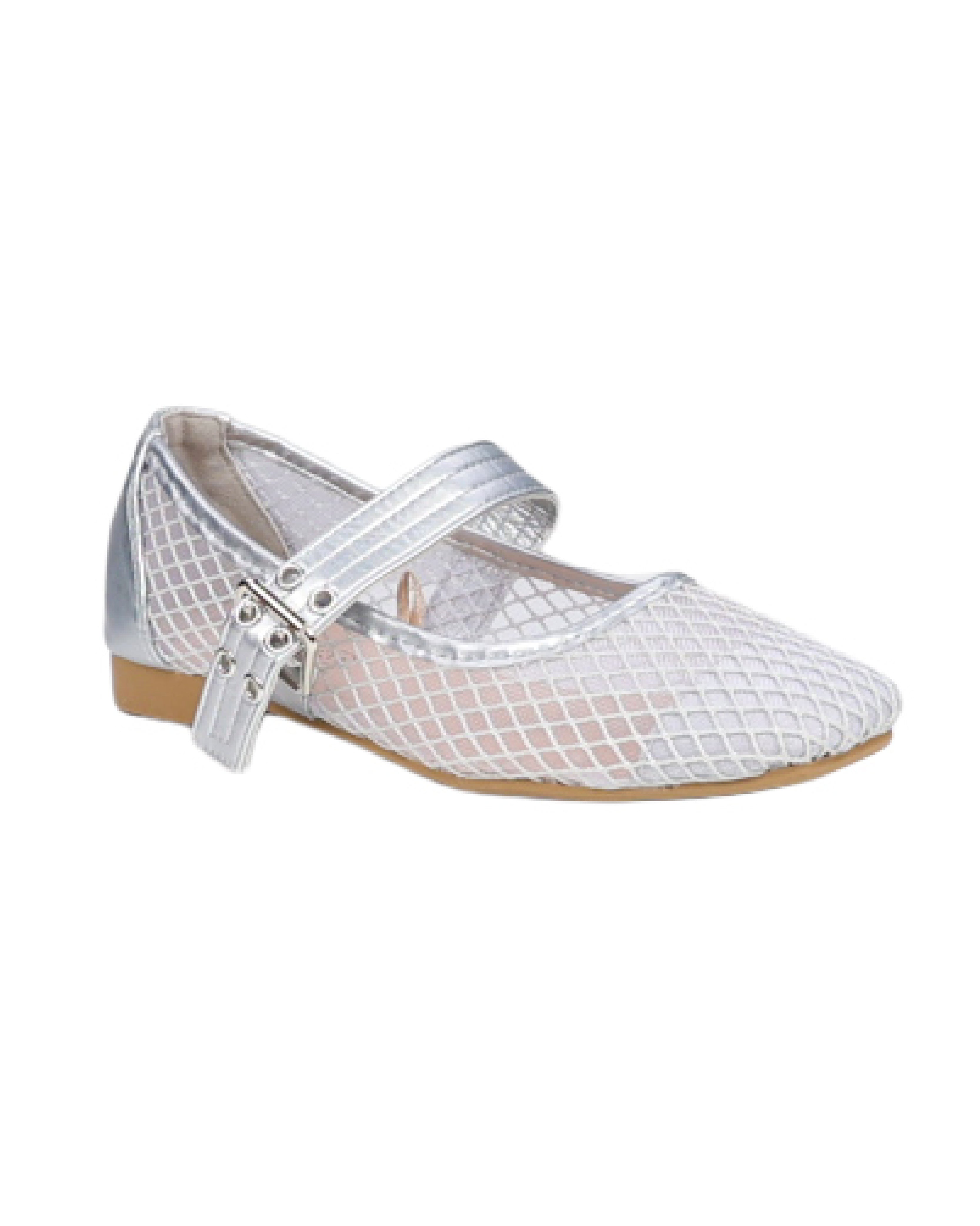 Girls Diamond Mesh Formal Pumps
