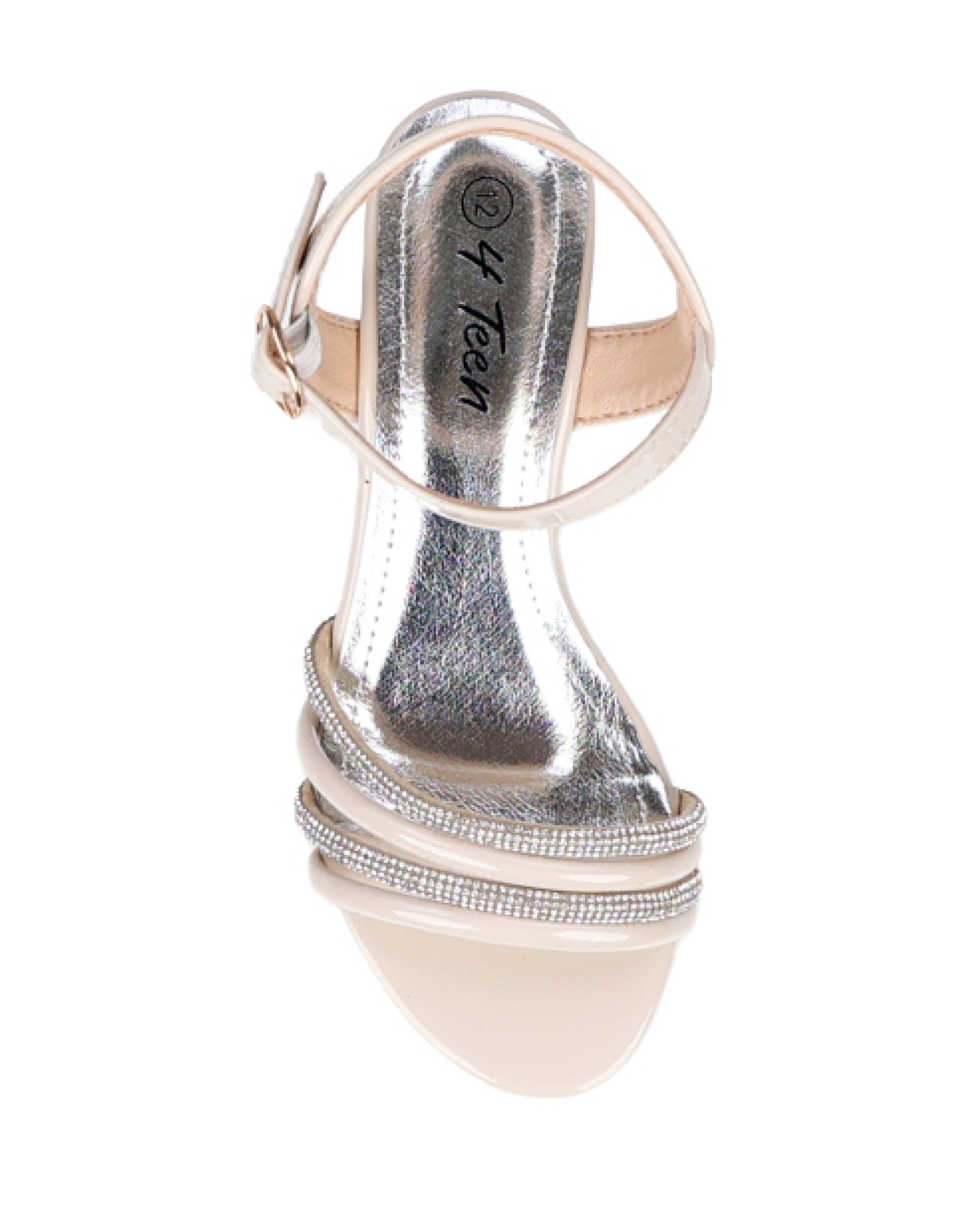 Girls Diamante Strap Wedge Sandal