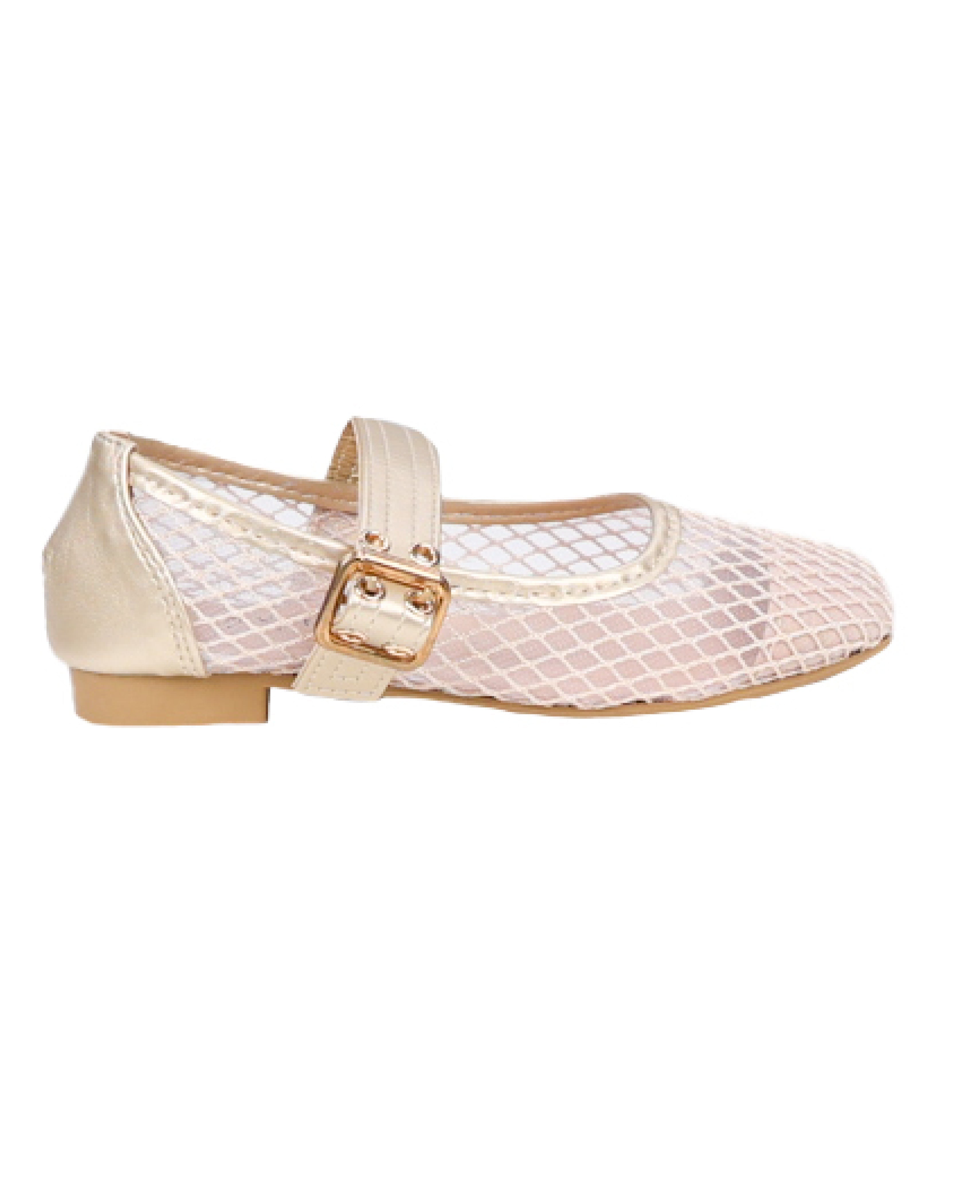 Girls Diamond Mesh Formal Pumps
