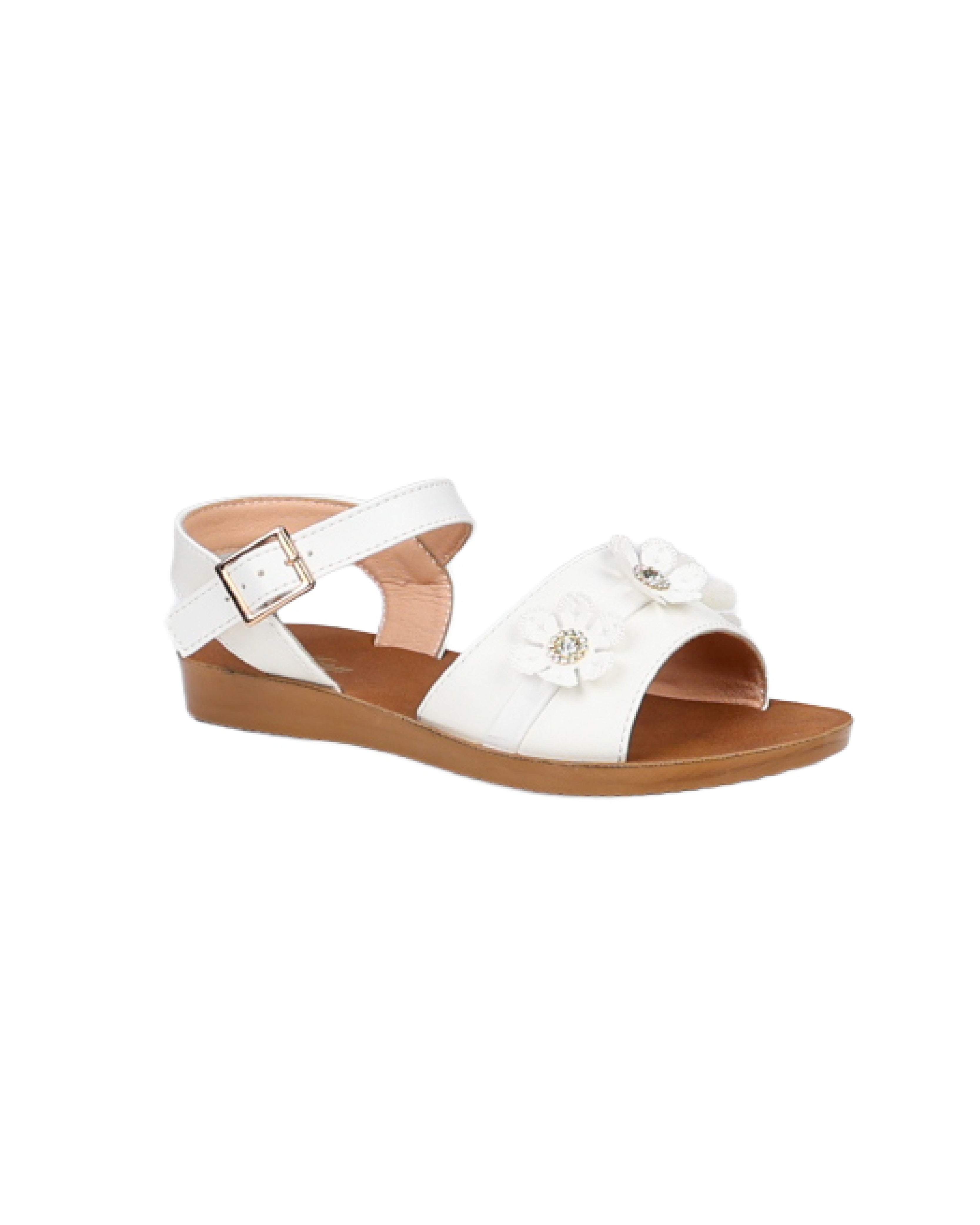 Girls Embellished Flower Band Moulded Sandal