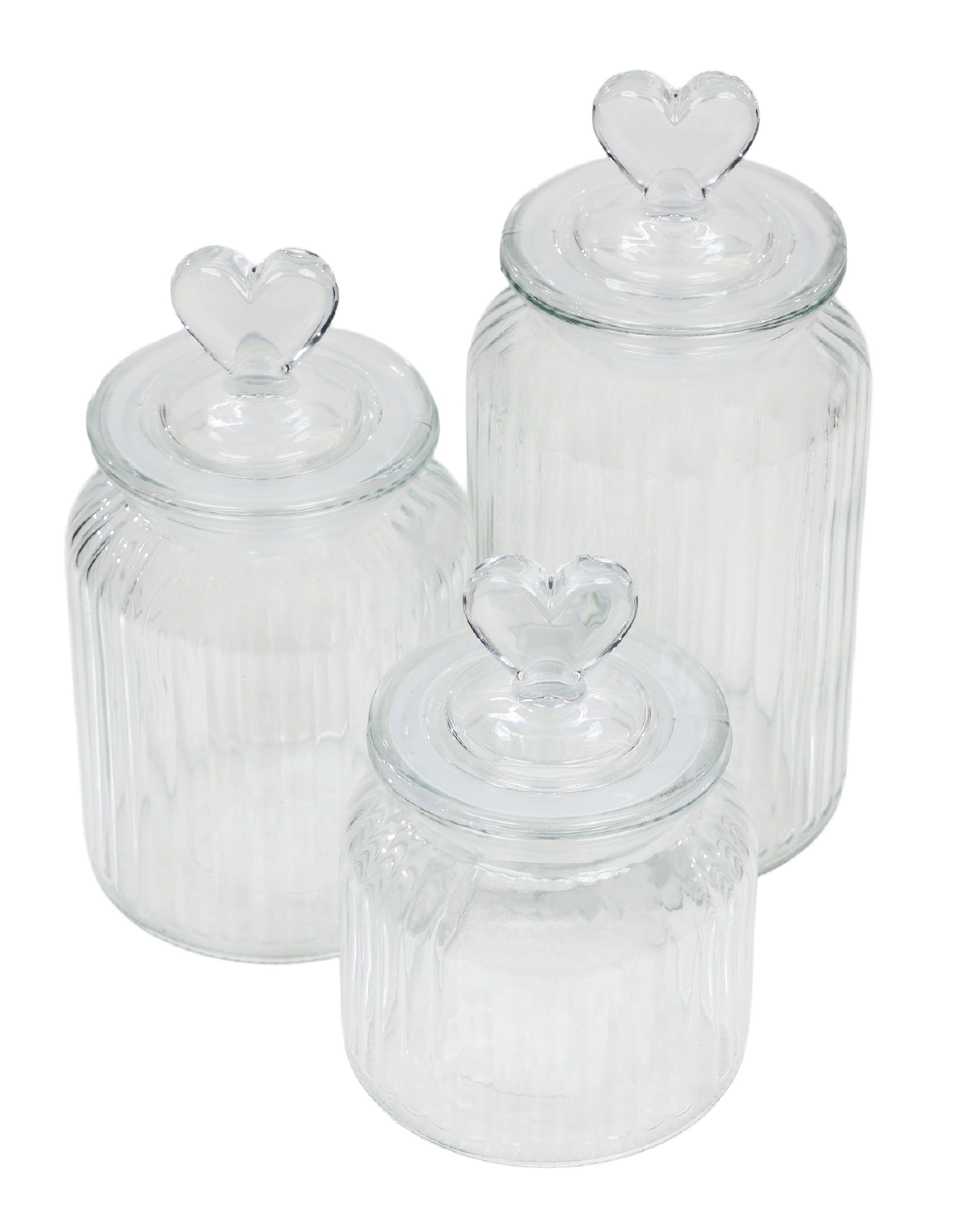 Medium Glass Heart Storage Jar 900ml