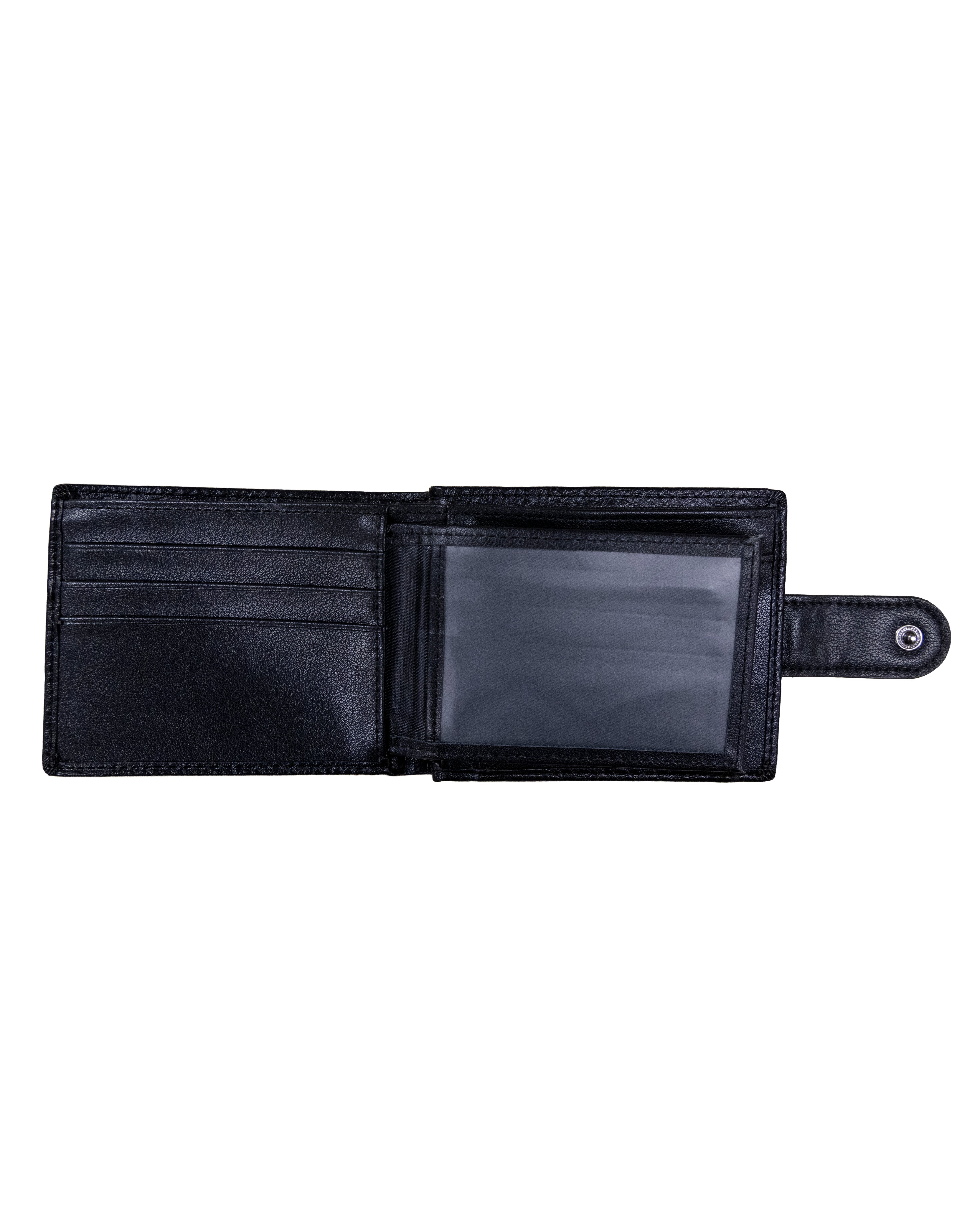 Black Faux Leather Indent Wallet