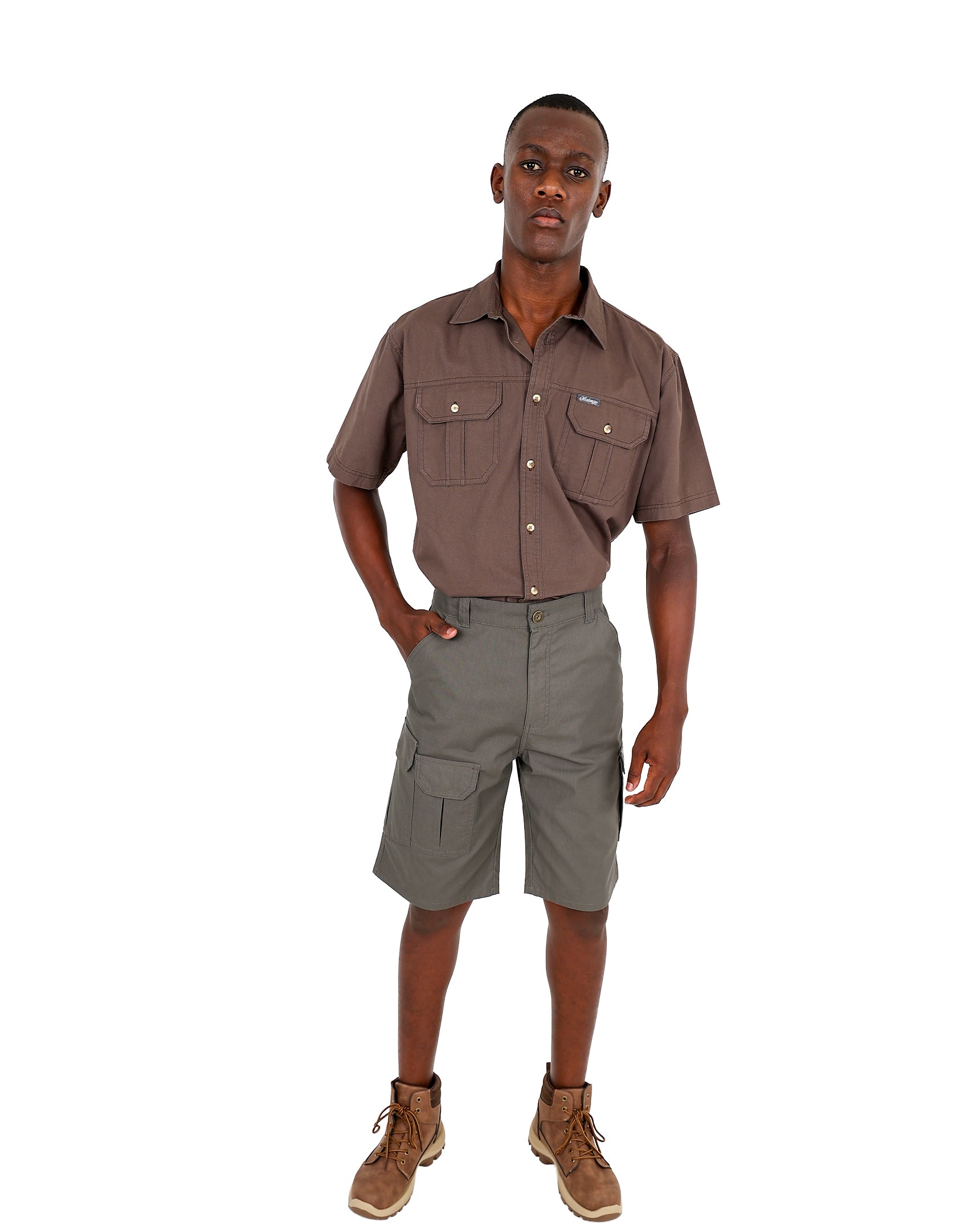 Okavango Grey Slight Stretch Cargo Shorts