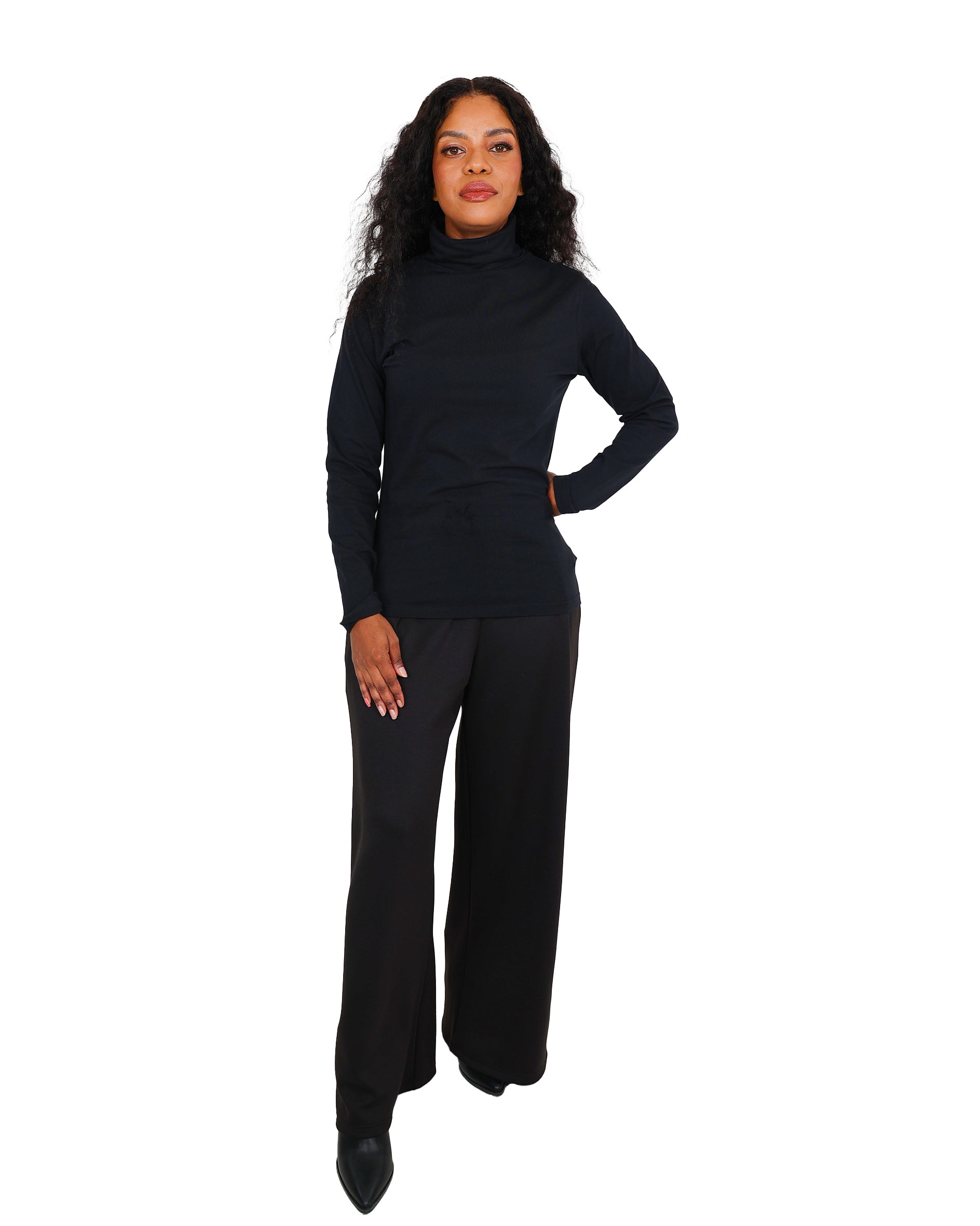 Black Flared Scuba Pants