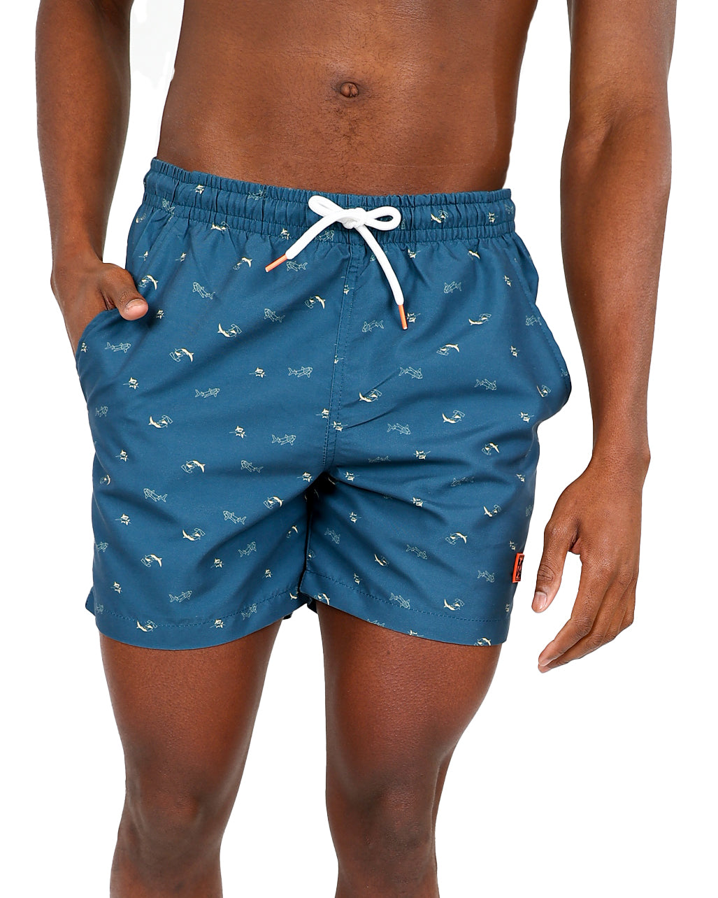 Blue Origami Sharks Swim Shorts