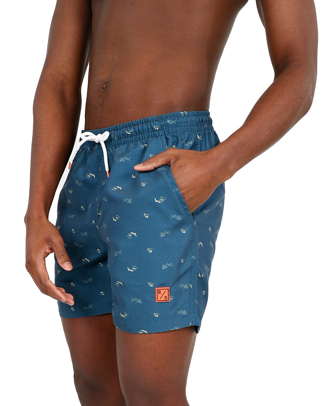 Blue Origami Sharks Swim Shorts