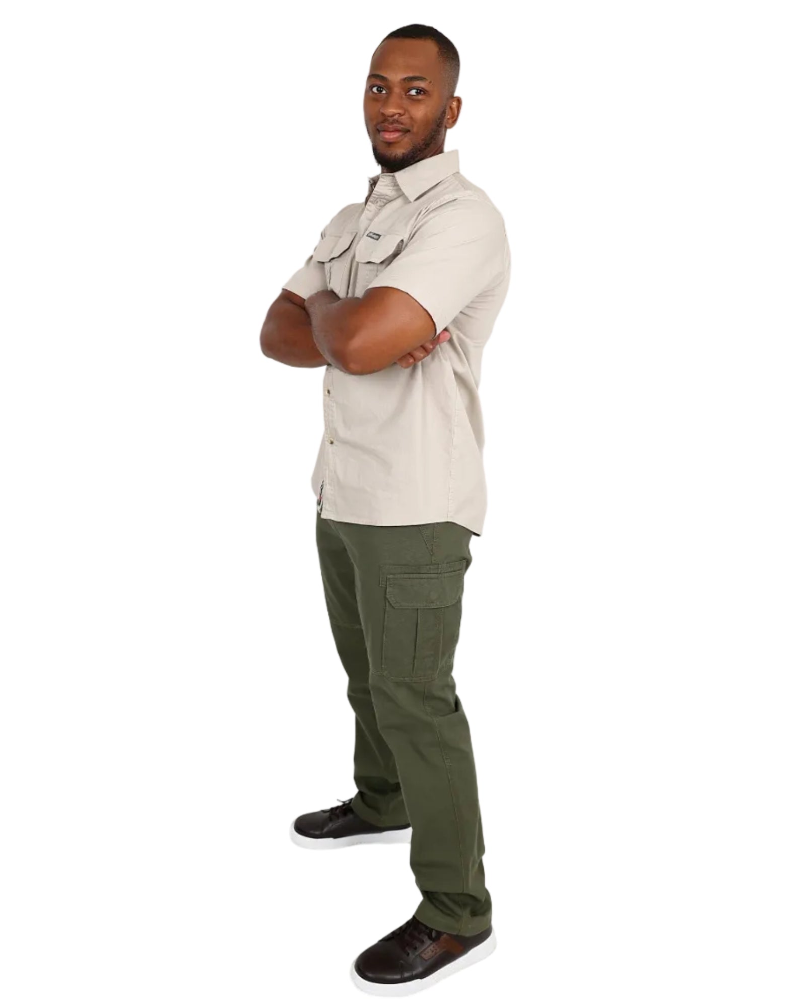 Okavango Dark Olive Cotton Cargo Pants