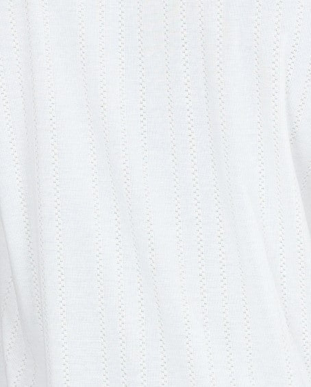 Short Sleeve Johnny Collar Textured White Golfer