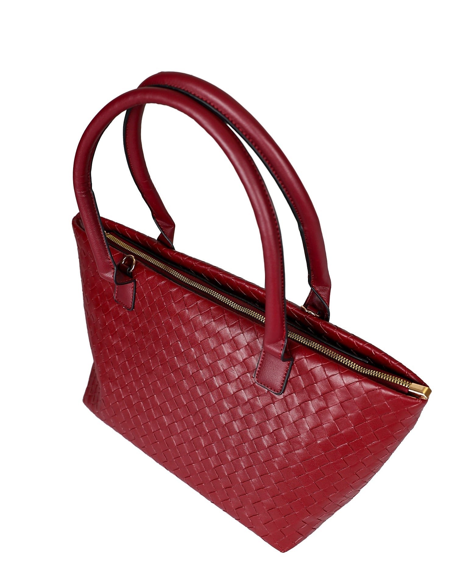 The Burgundy Laila Weave Handbag