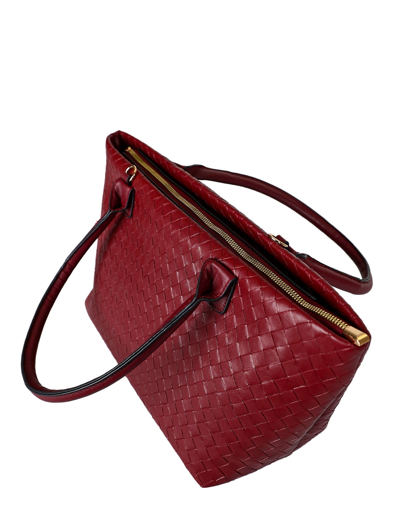 The Burgundy Laila Weave Handbag