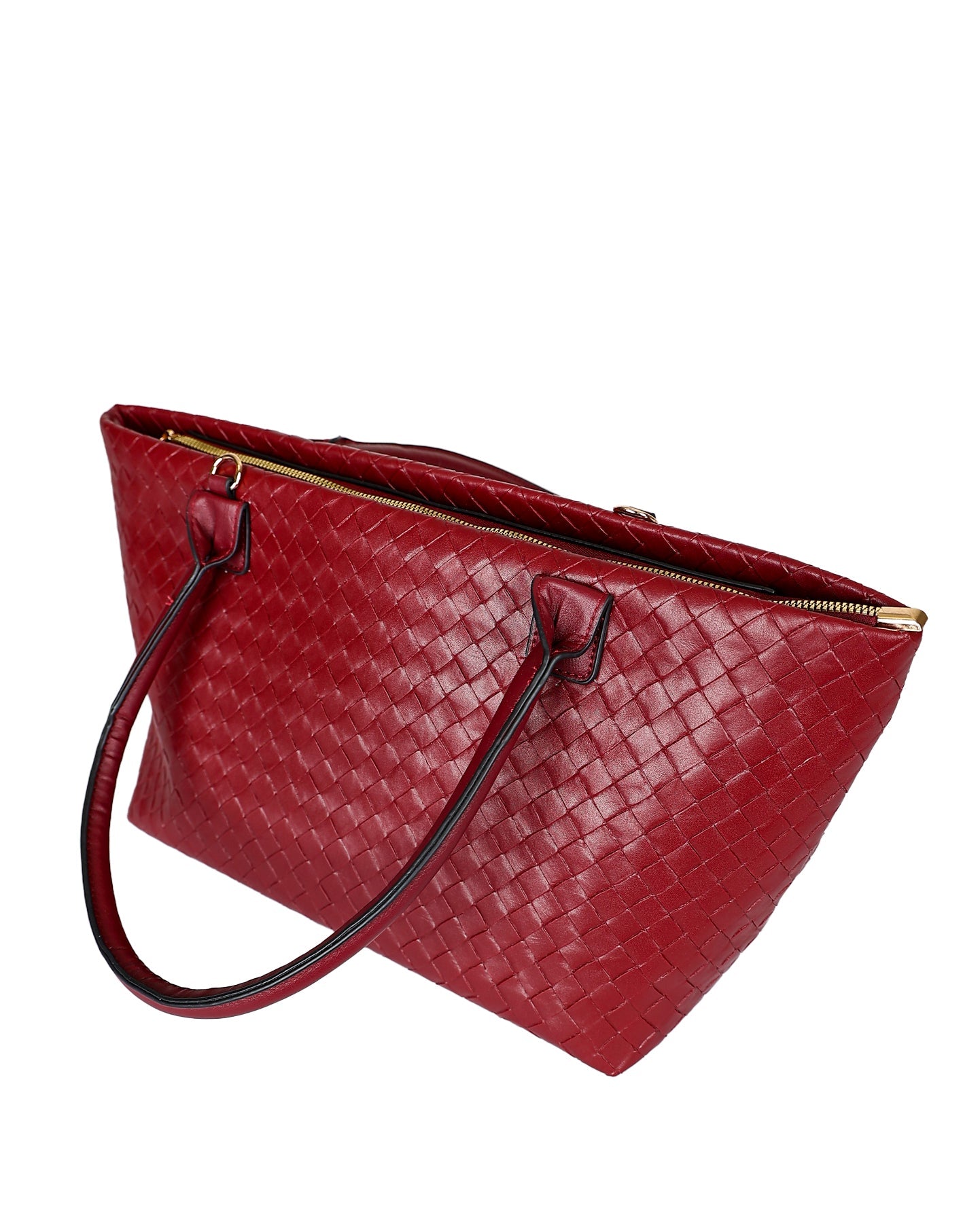 The Burgundy Laila Weave Handbag