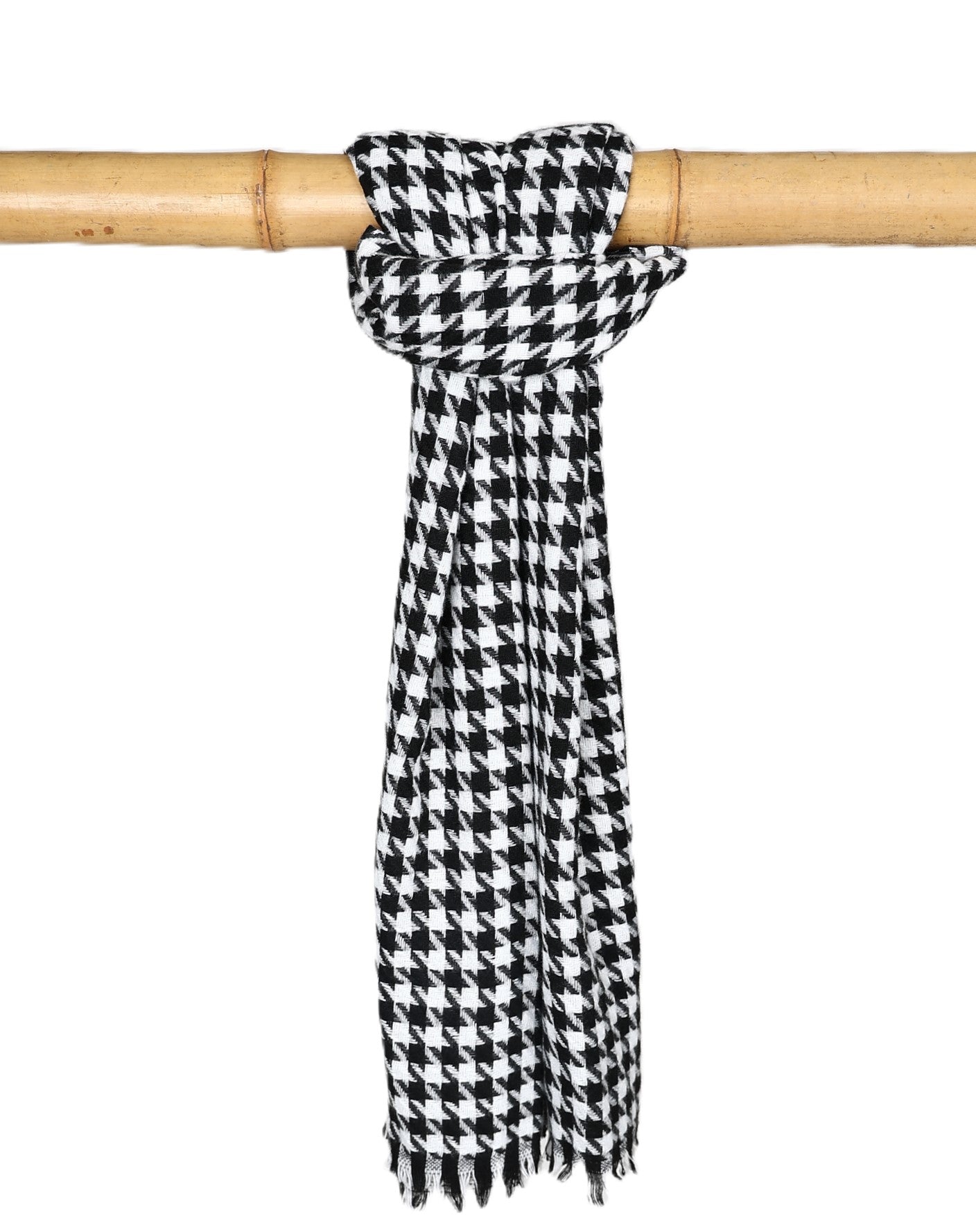 Black & White Hound's-Tooth Scarf
