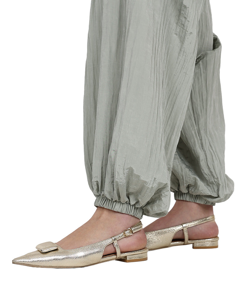 Sage Crinkle Balloon Pants