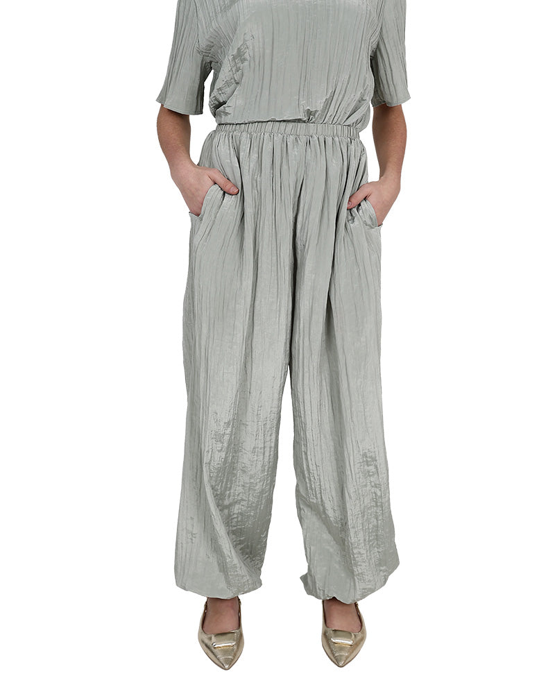 Sage Crinkle Balloon Pants