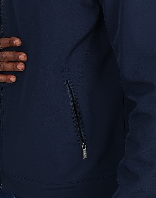 Navy Softshell Bonded Fleece Zip Up Jacket