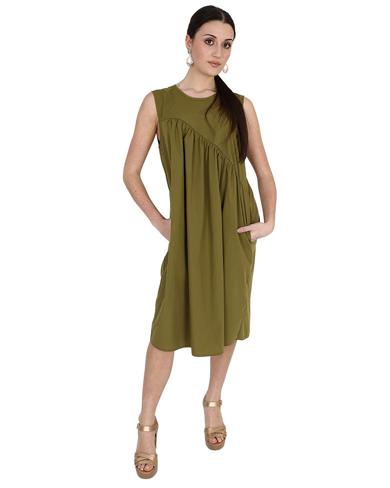 Asymmetrical Detail Sleeveless Dress