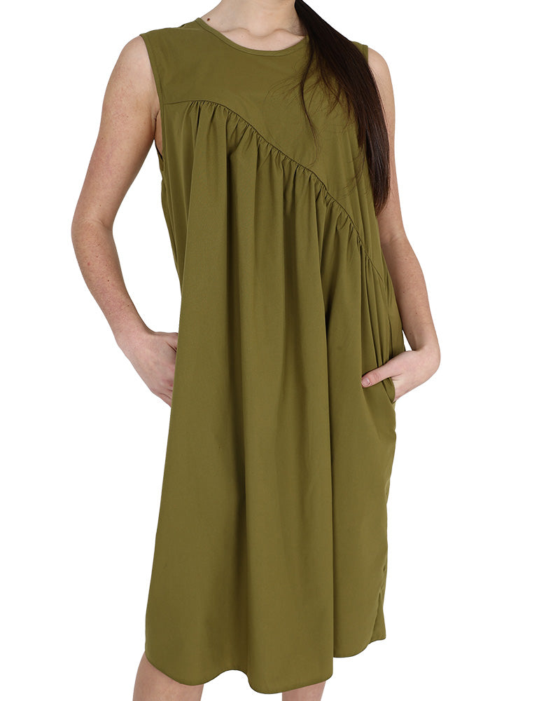 Asymmetrical Detail Sleeveless Dress