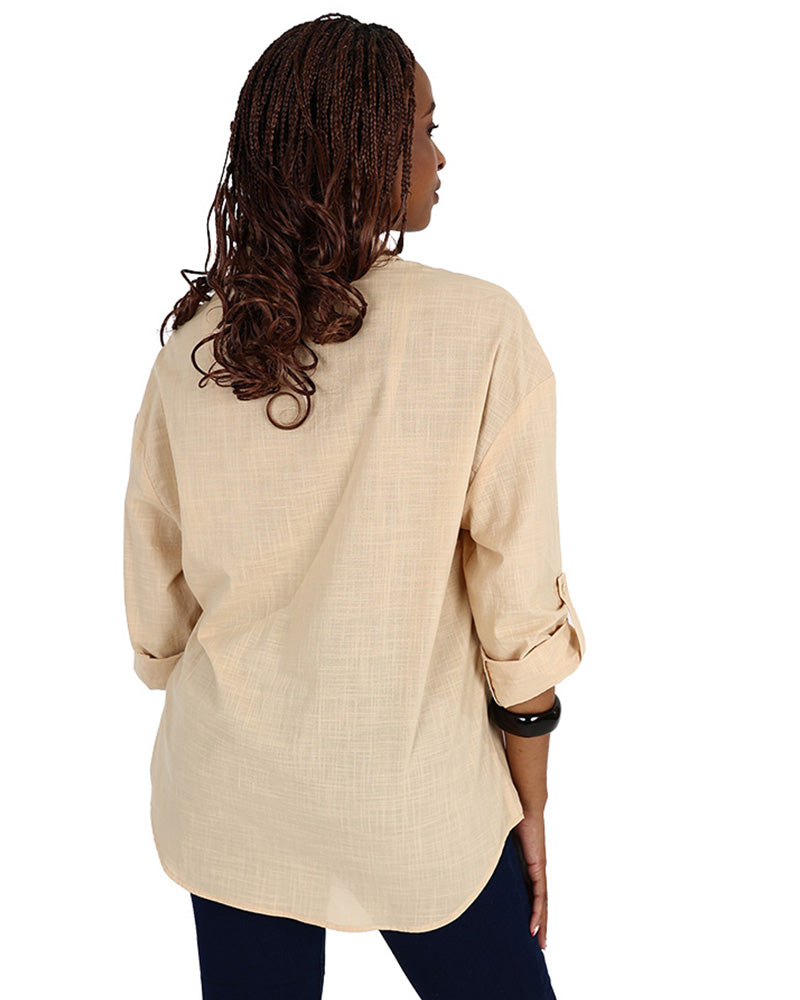 Stone Long Sleeve Voile Shirt