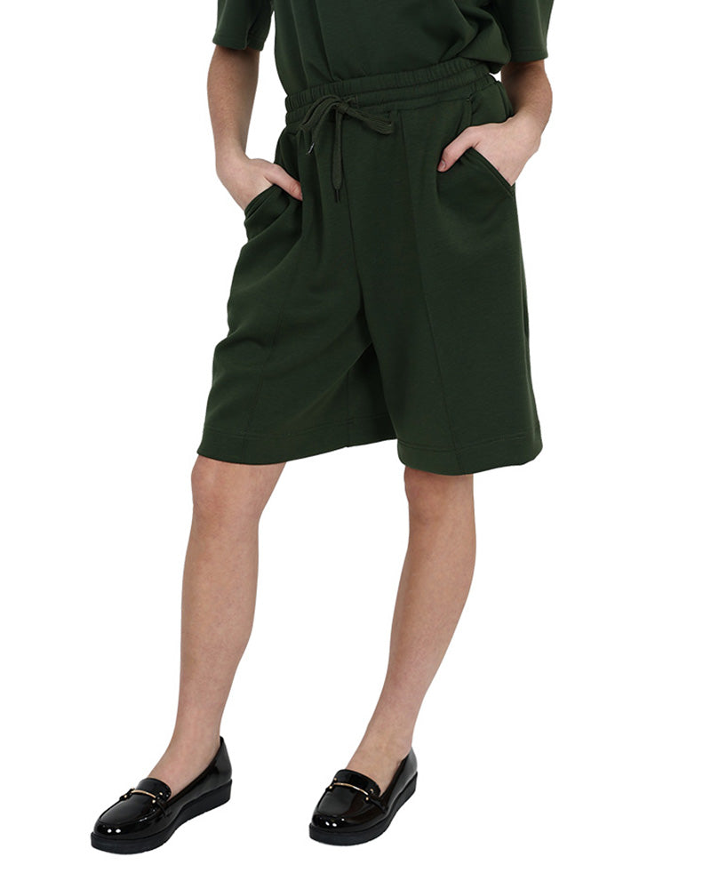 Olive Elasticated Scuba Shorts